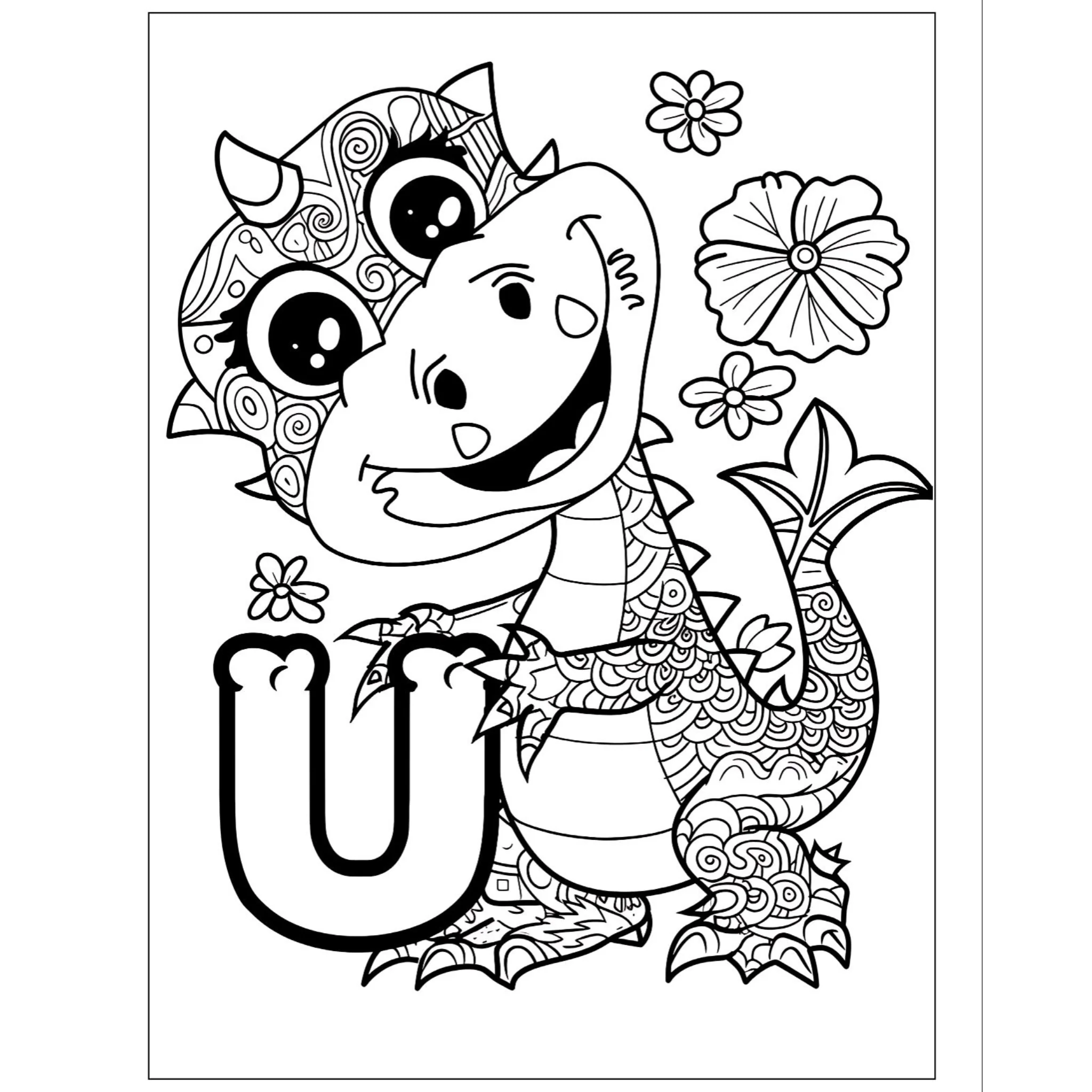 Alphabet and Numbers Dragon Coloring Book - Image 4