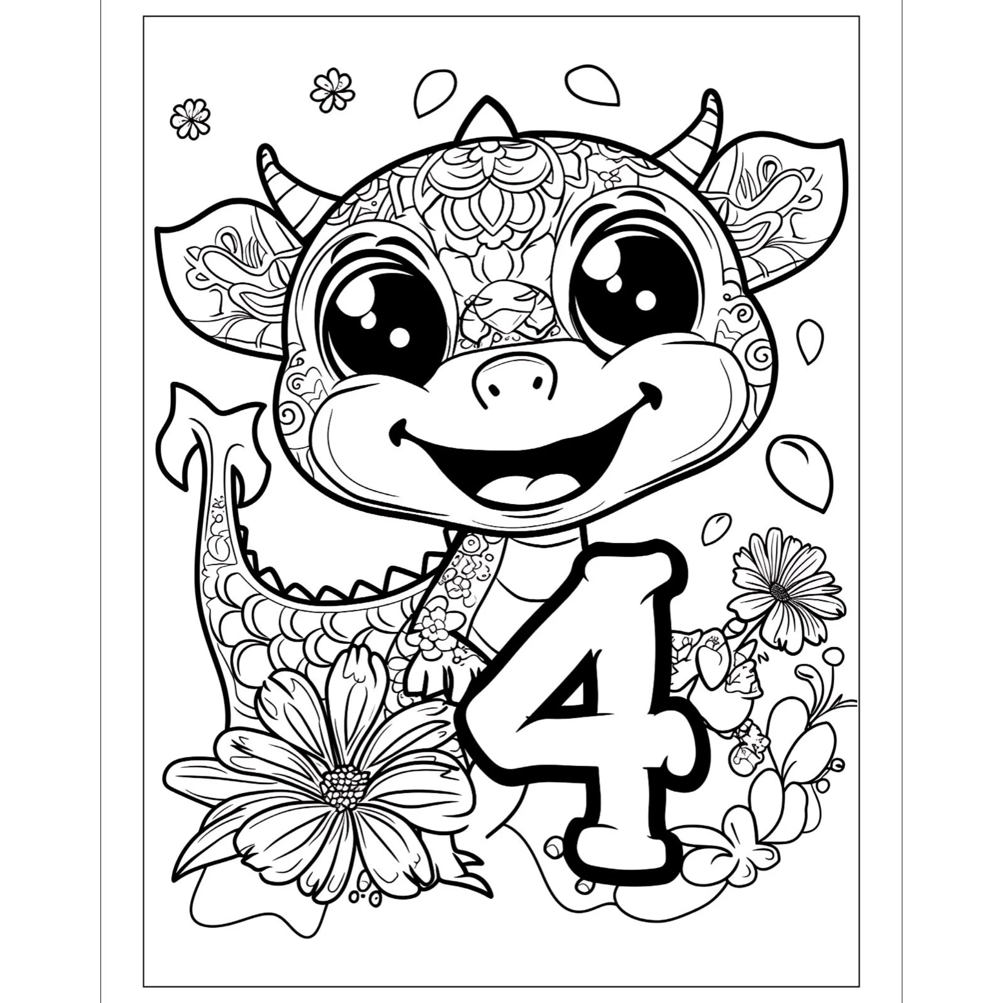 Alphabet and Numbers Dragon Coloring Book - Image 5