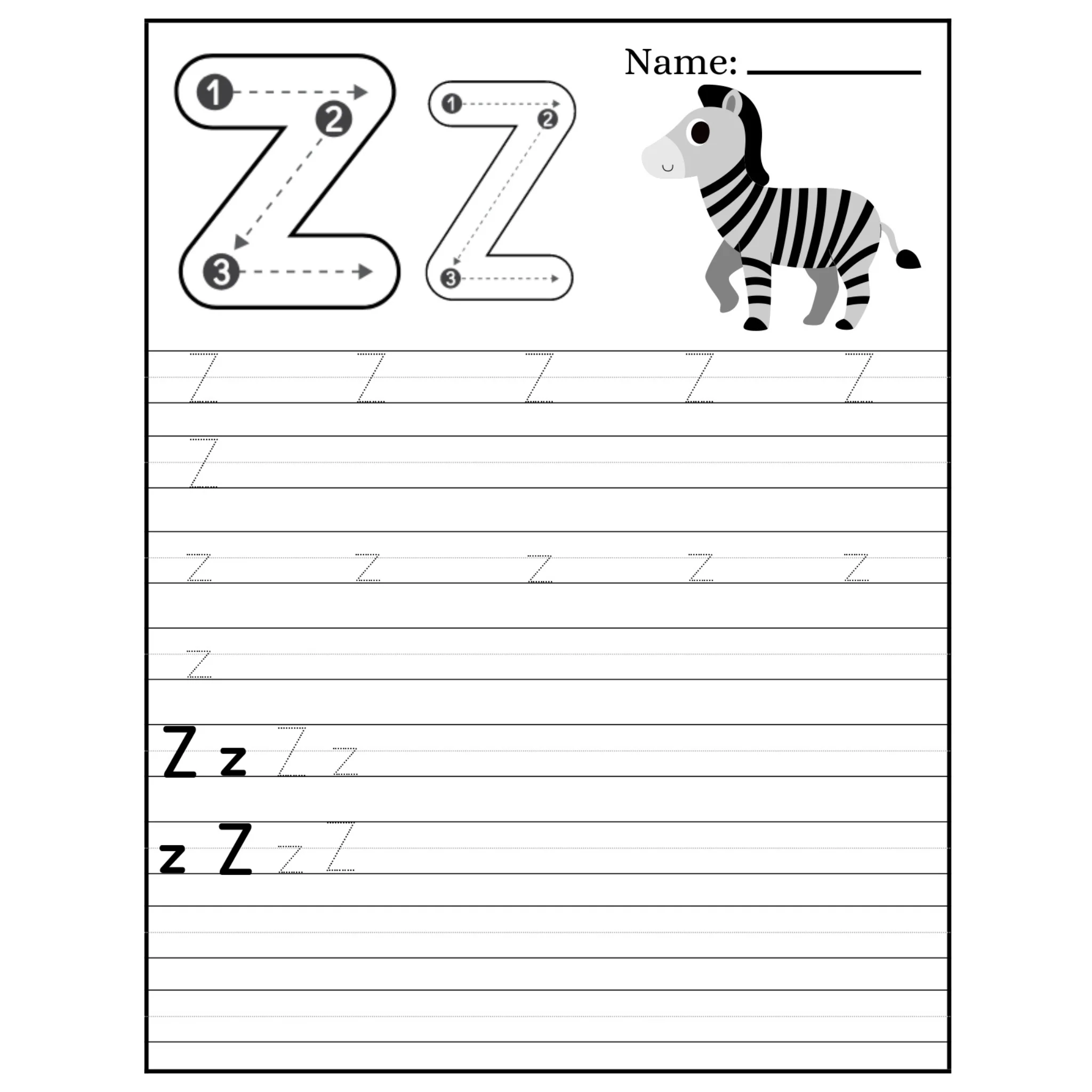 Alphabet Handwriting Tracing Practice Worksheets - Image 5
