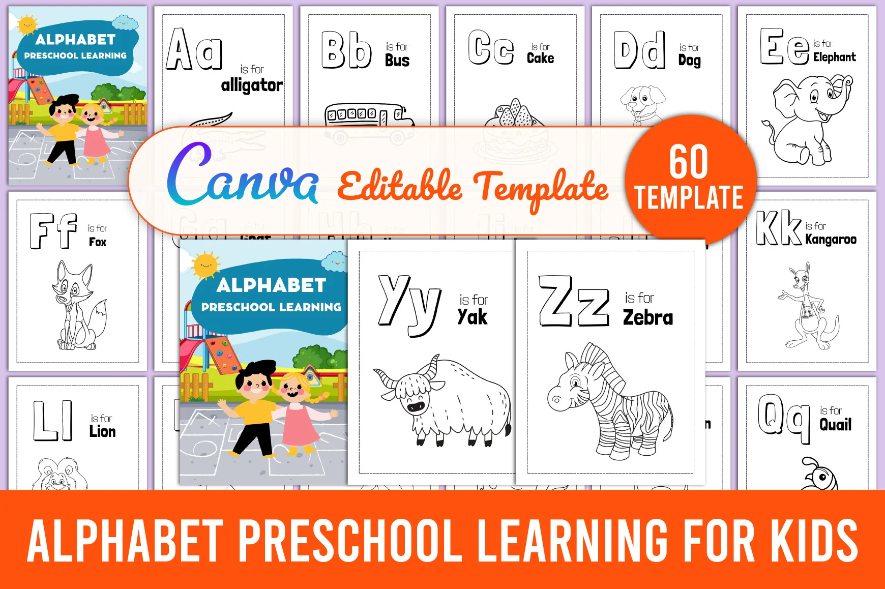 Alphabet Preschool Learning Planner for Kids