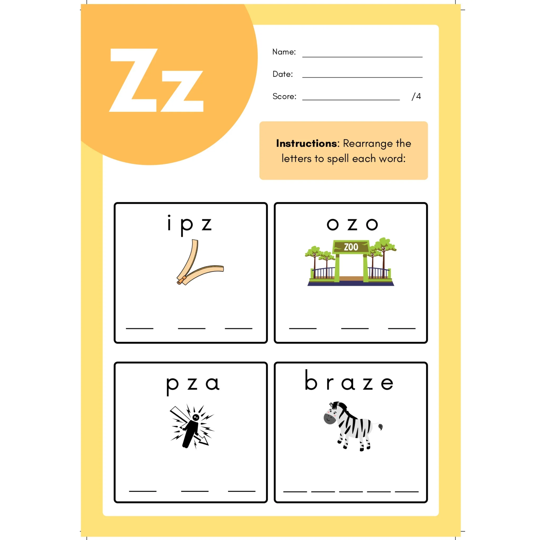 Alphabet Spelling Worksheets - Image 5