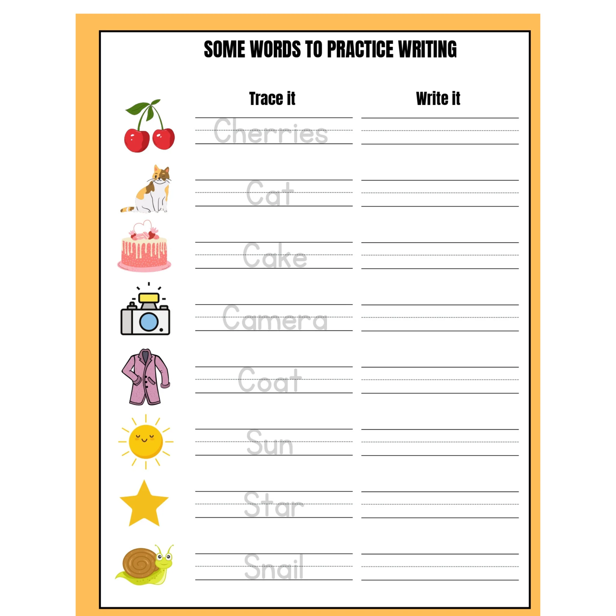 Alphabet Word Tracing Practice Worksheets - Image 5