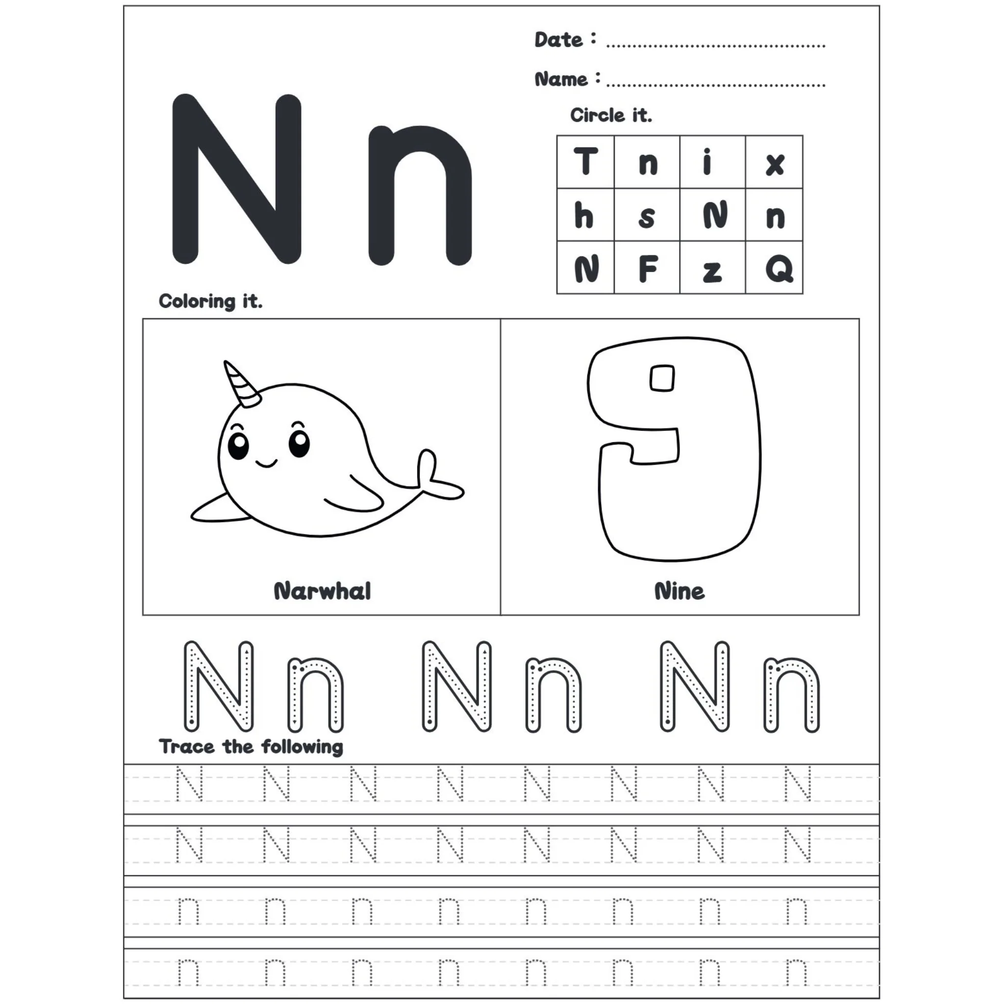 Alphabet Worksheet Trace Find Color - Image 4