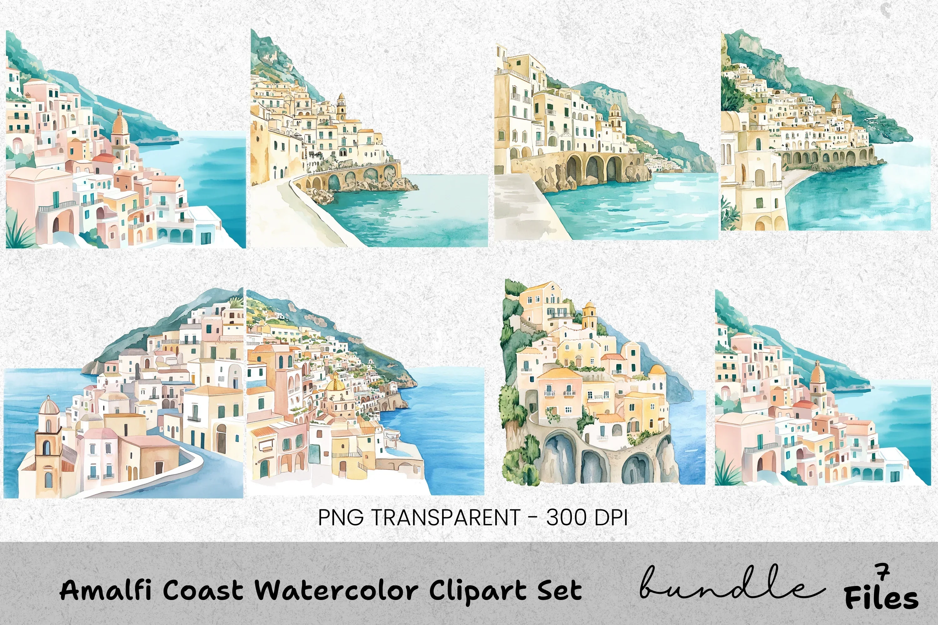 Amalfi Coast Clipart Bundle