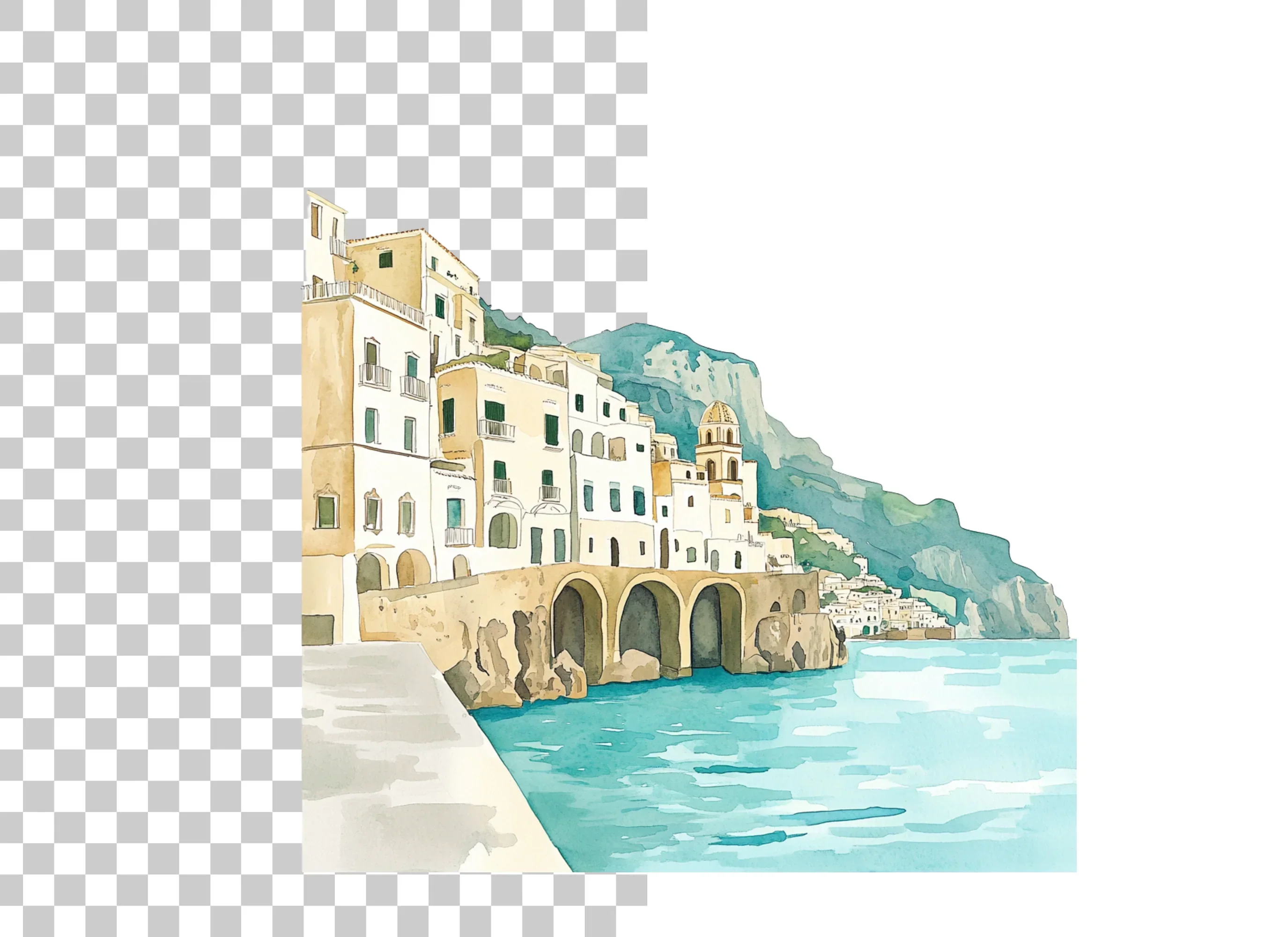 Amalfi Coast Clipart Bundle - Image 6