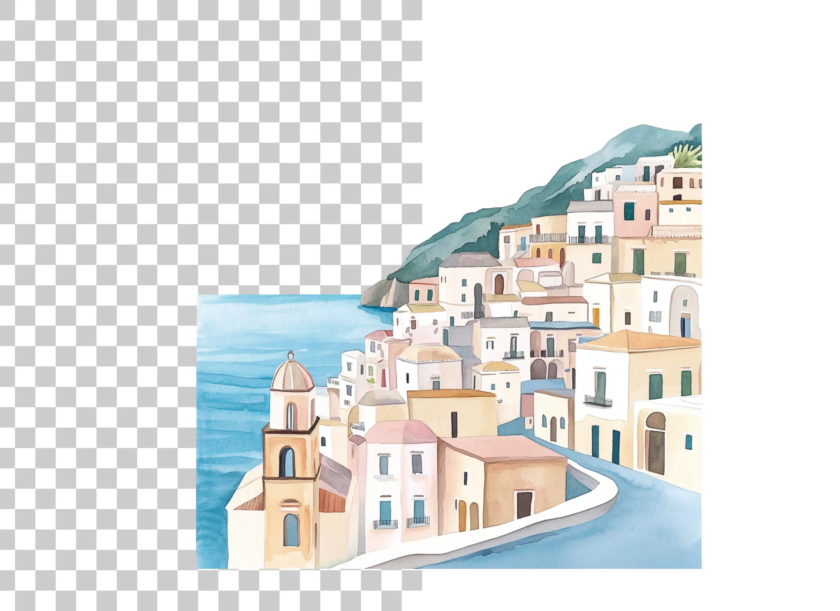 Amalfi Coast Towns Clipart Bundle - Image 2