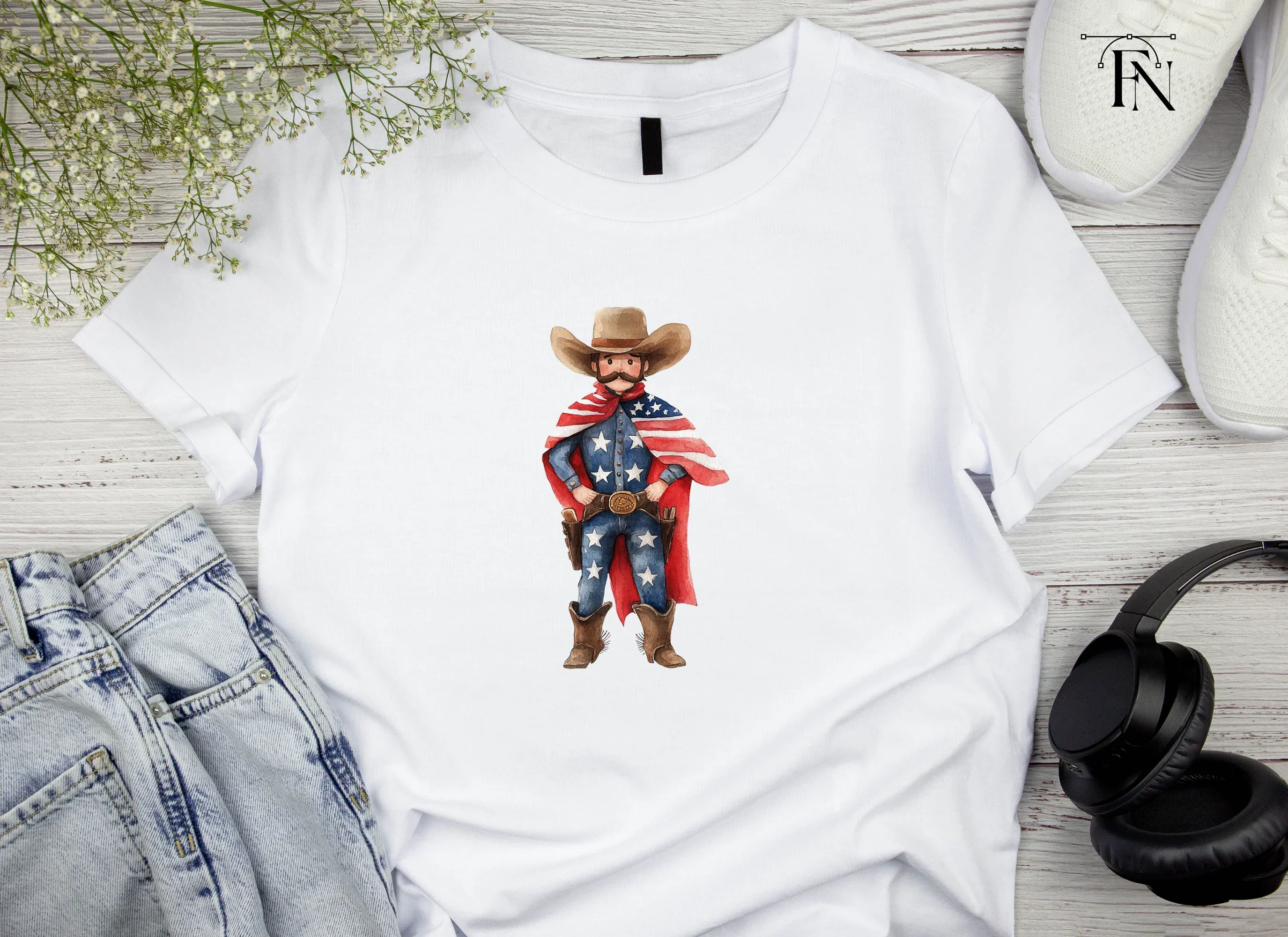 American Cowboy Superhero Clipart Bundle - Image 4
