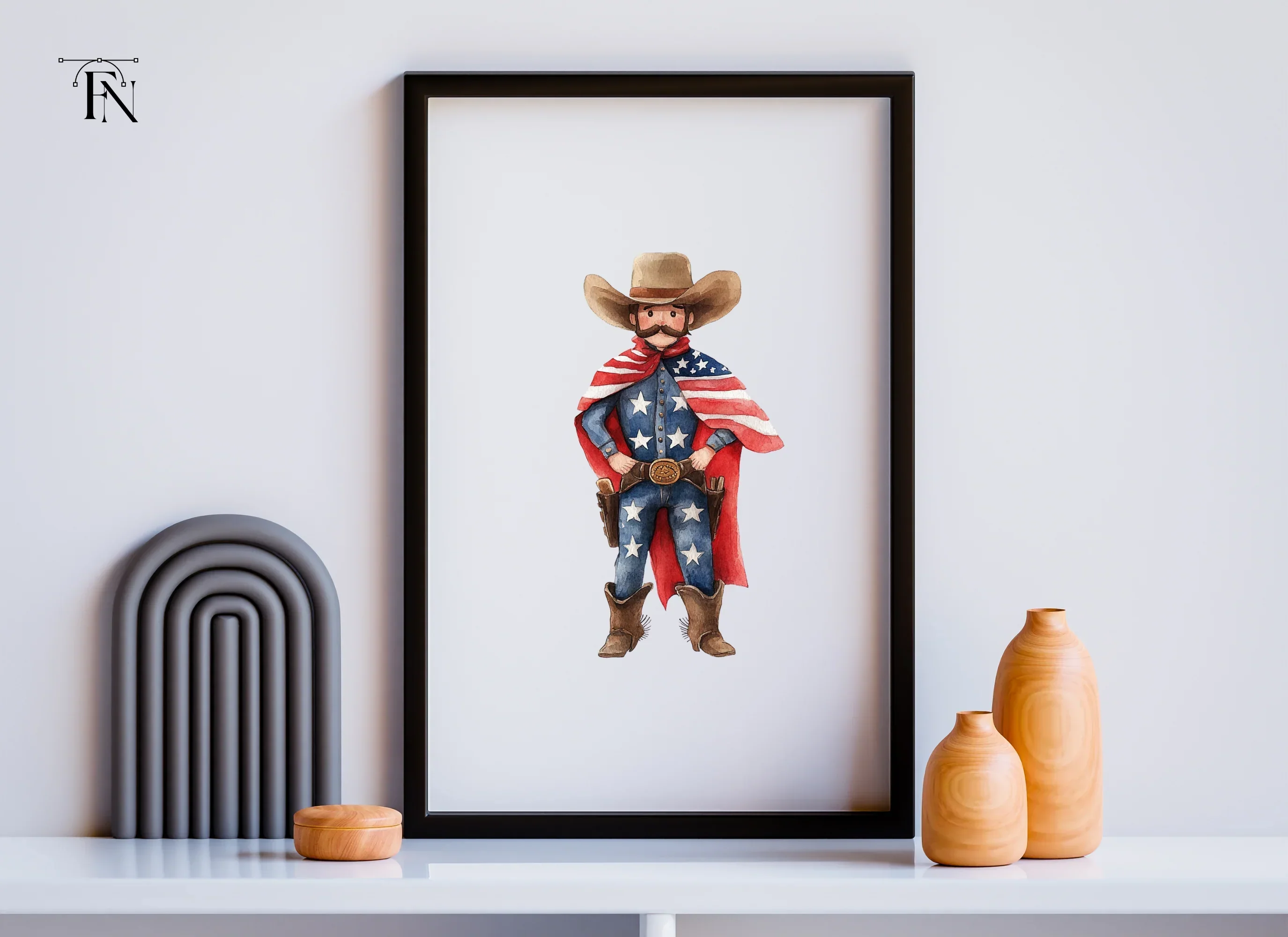 American Cowboy Superhero Clipart Bundle - Image 6