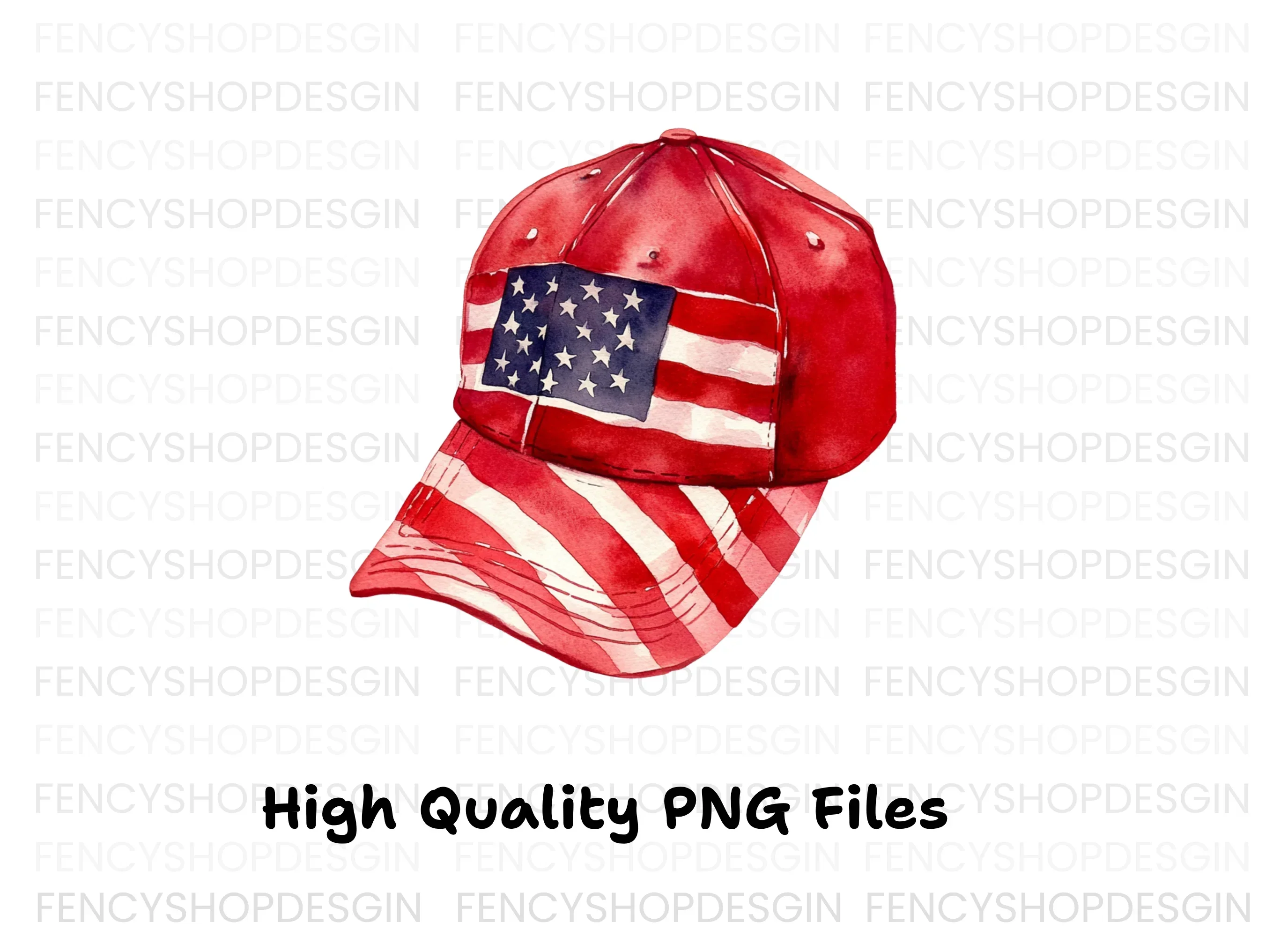 American Flag Baseball Hat Clipart Bundle - Image 3