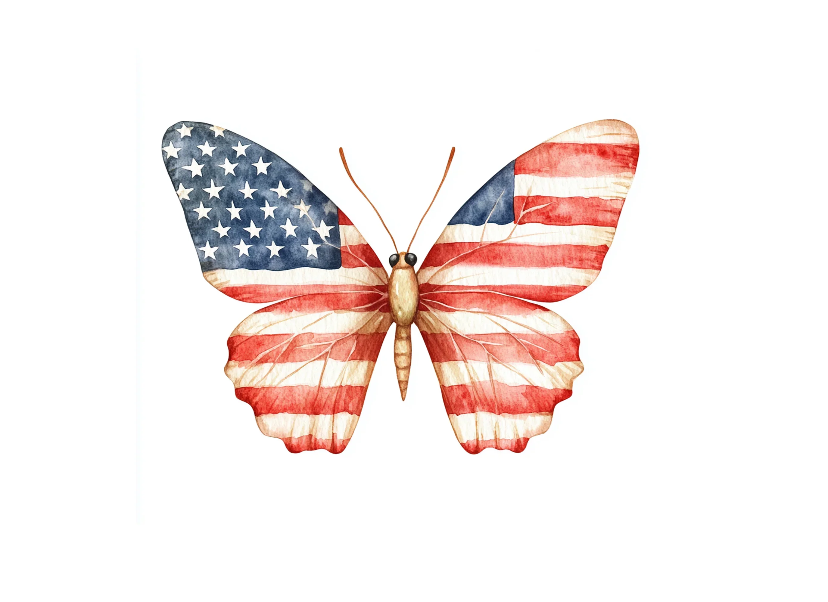 American Flag Butterflies Clipart Bundle - Image 2