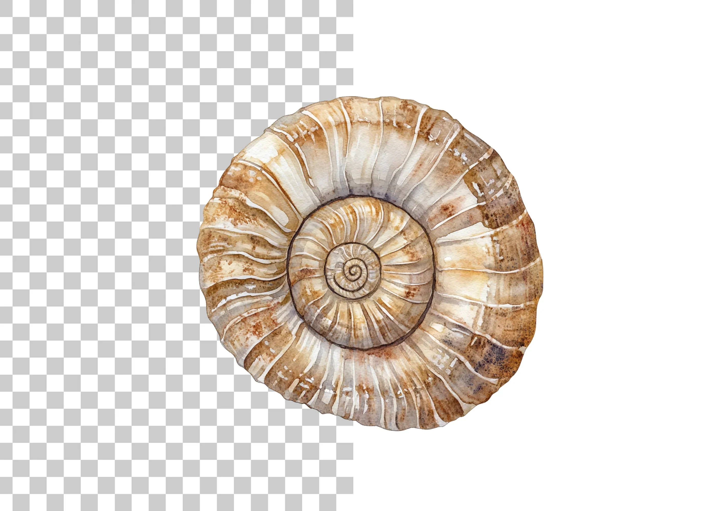Ammonite Fossil Shell Clipart Bundle - Image 5