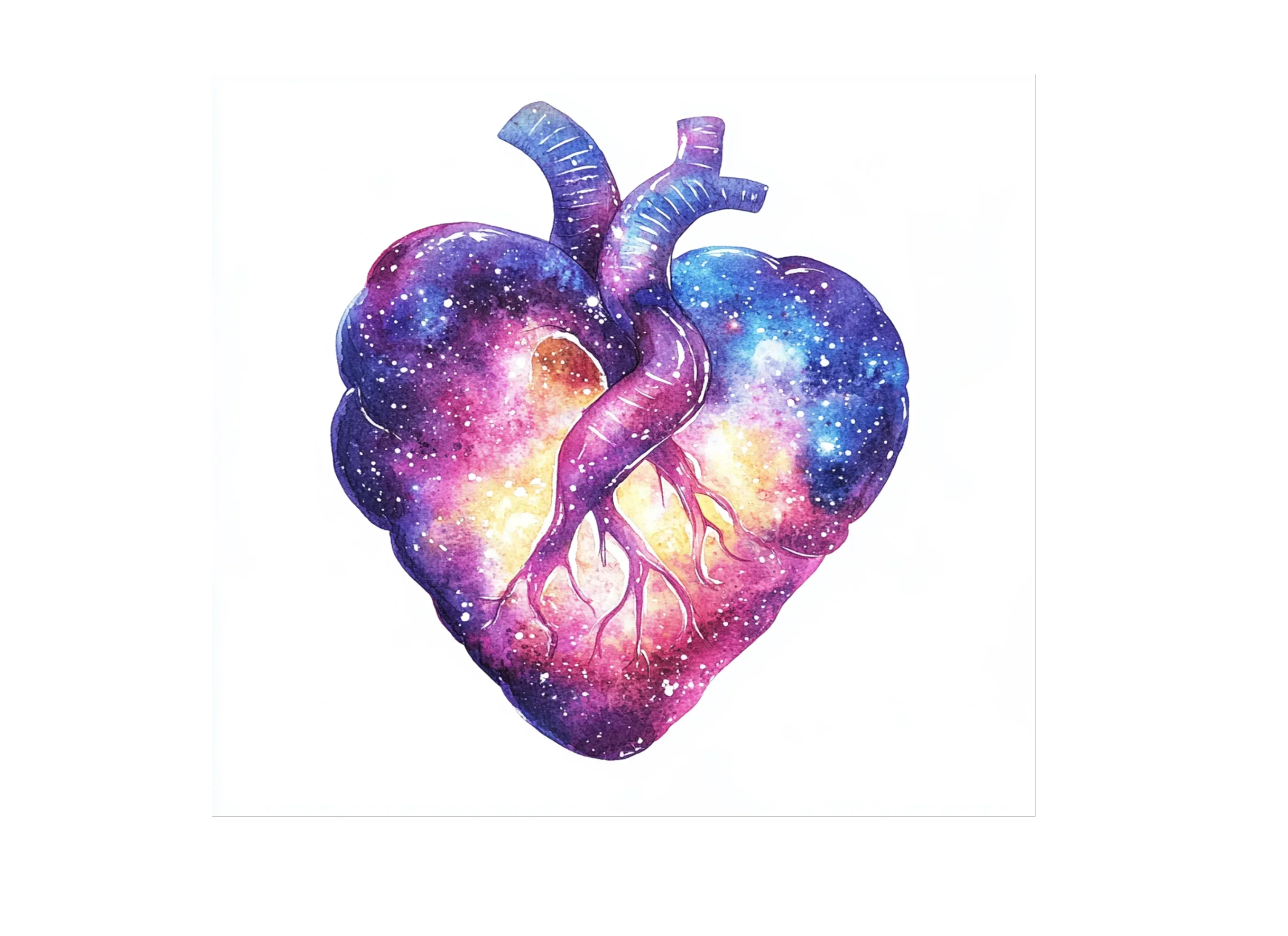 Anatomical Galaxy Heart Clipart Bundle - Image 3