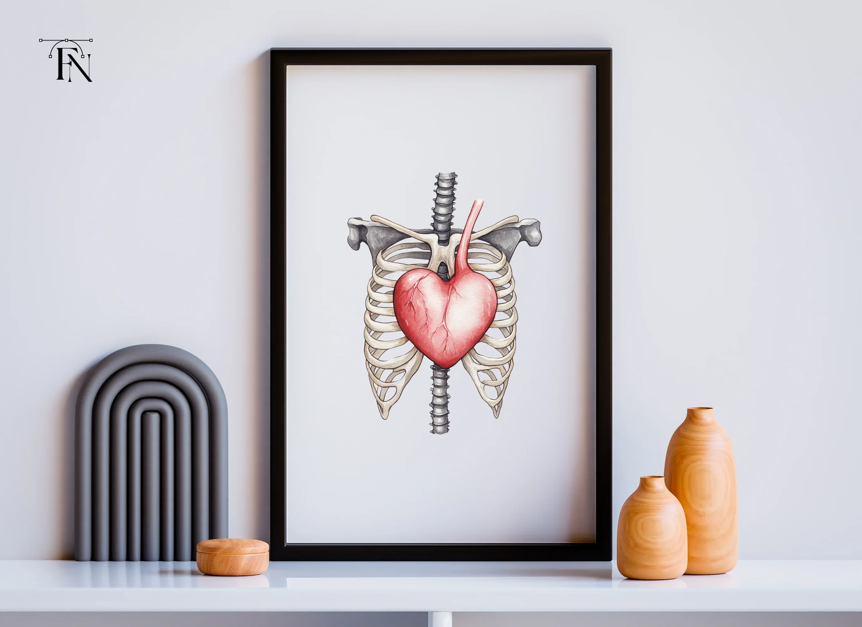Anatomical Heart and Ribcage Clipart Bundle - Image 5