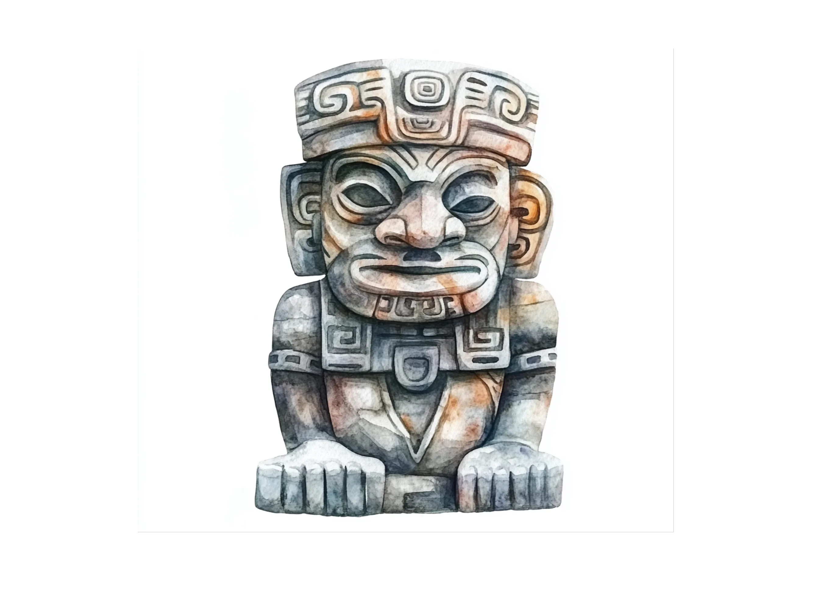 Ancient Aztec Stone Statues Clipart Bundle - Image 2