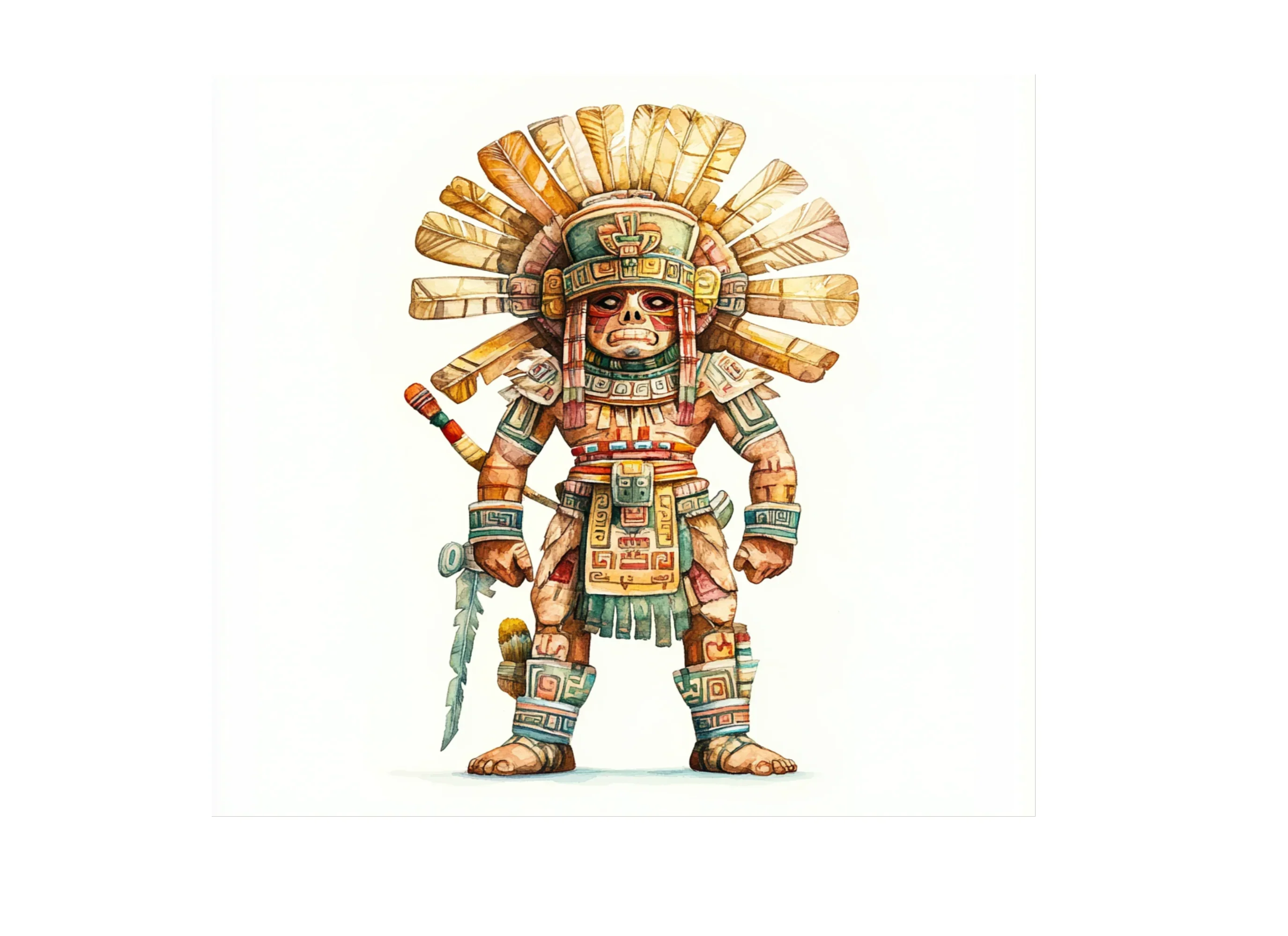 Ancient Aztec Warrior Clipart Bundle - Image 3