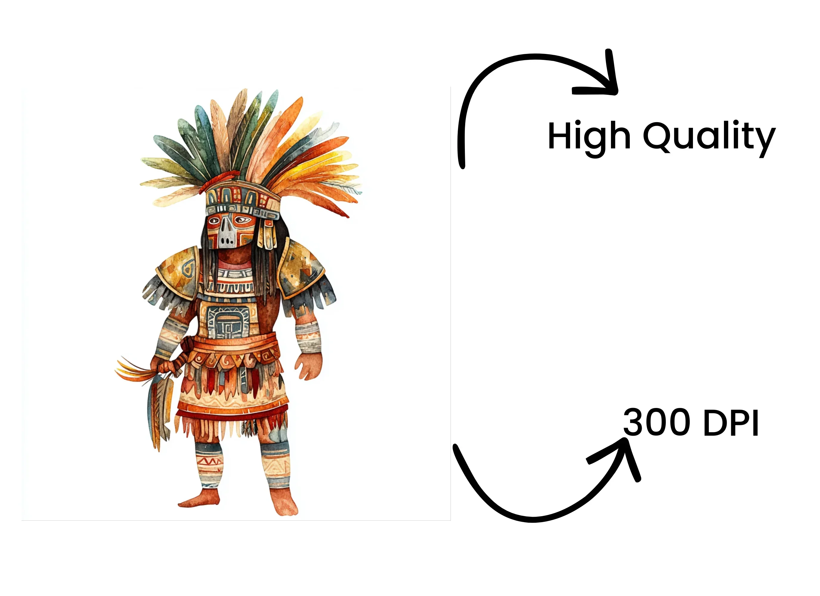Ancient Aztec Warrior Clipart Bundle - Image 4