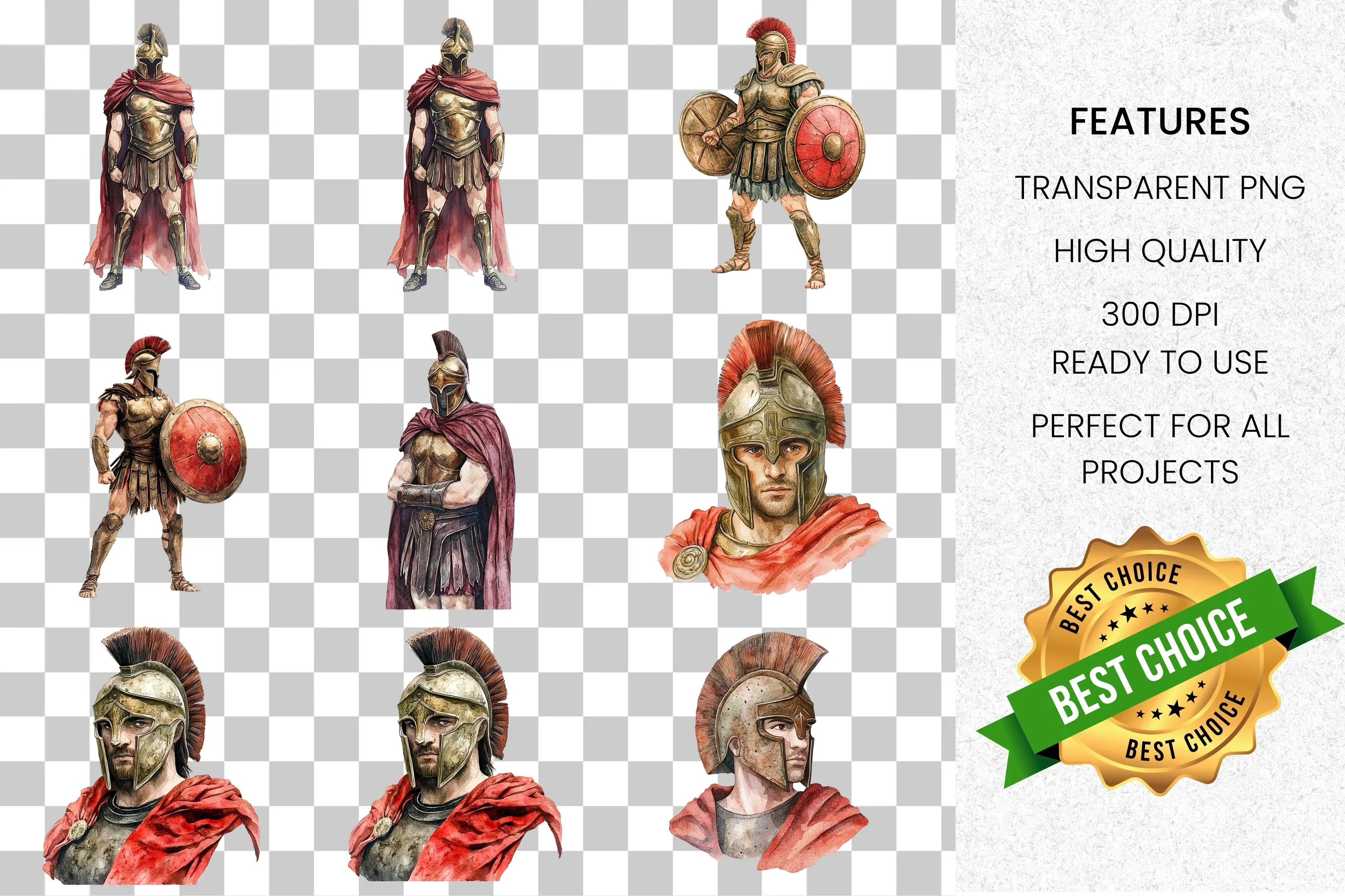 Ancient Greek Warrior Clipart Bundle - Image 2