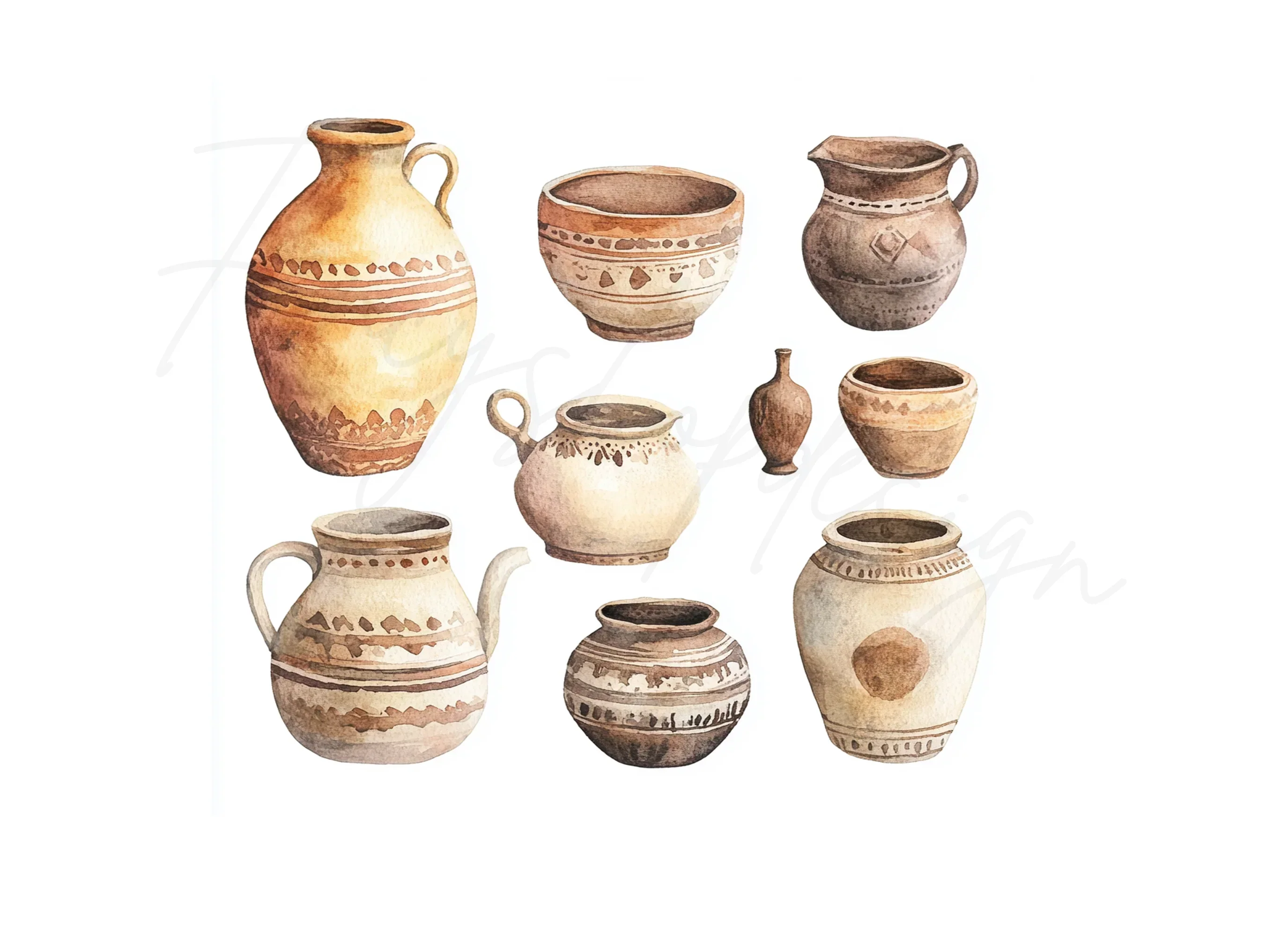 Ancient Pottery Clipart Bundle - Image 2