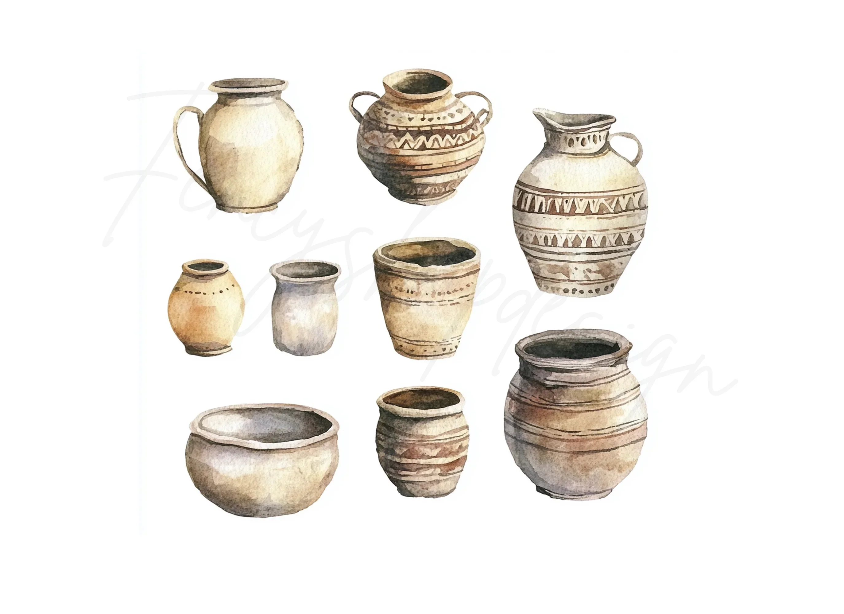 Ancient Pottery Clipart Bundle - Image 3