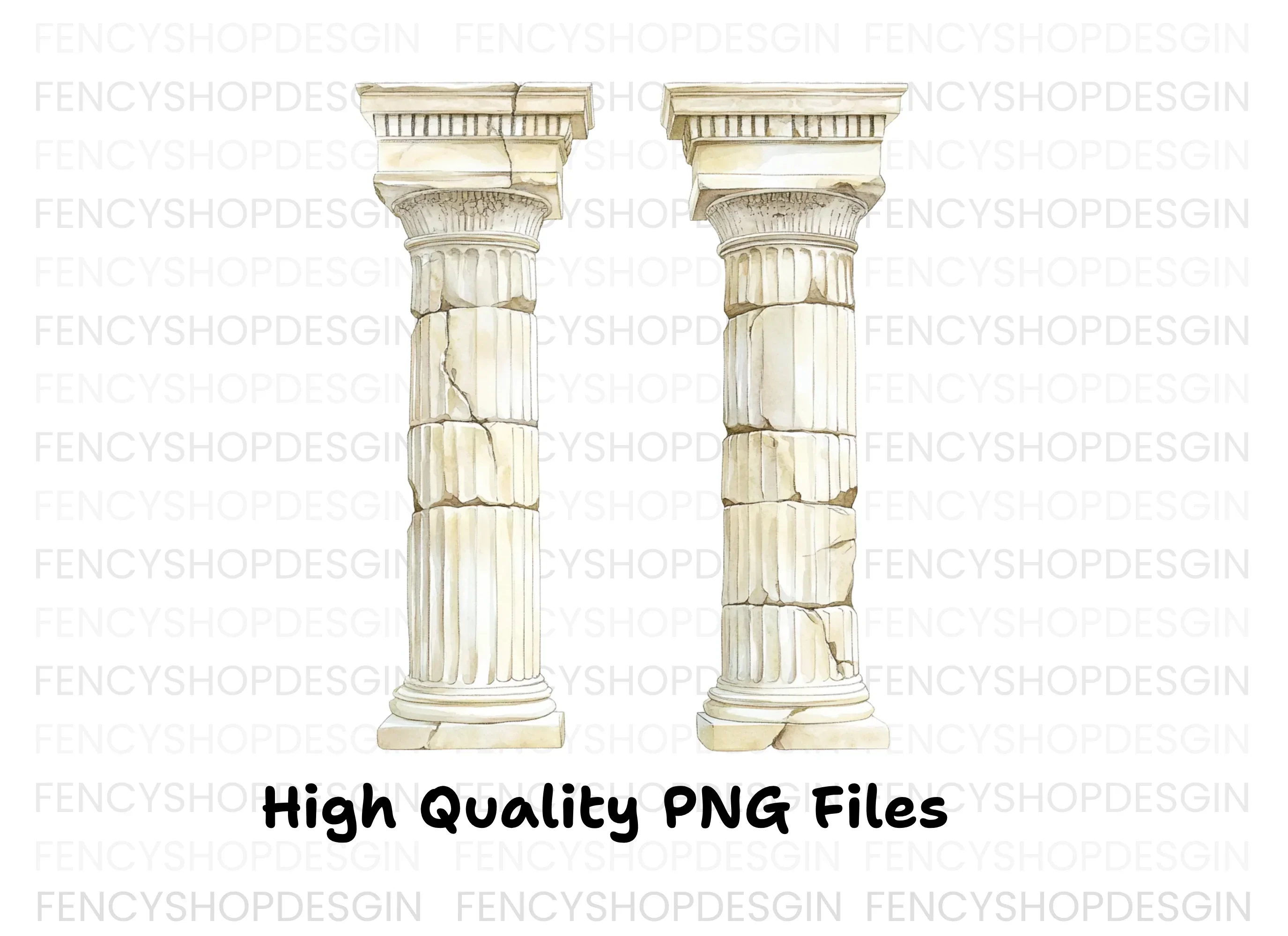Ancient Roman and Greek Columns Clipart Bundle - Image 3