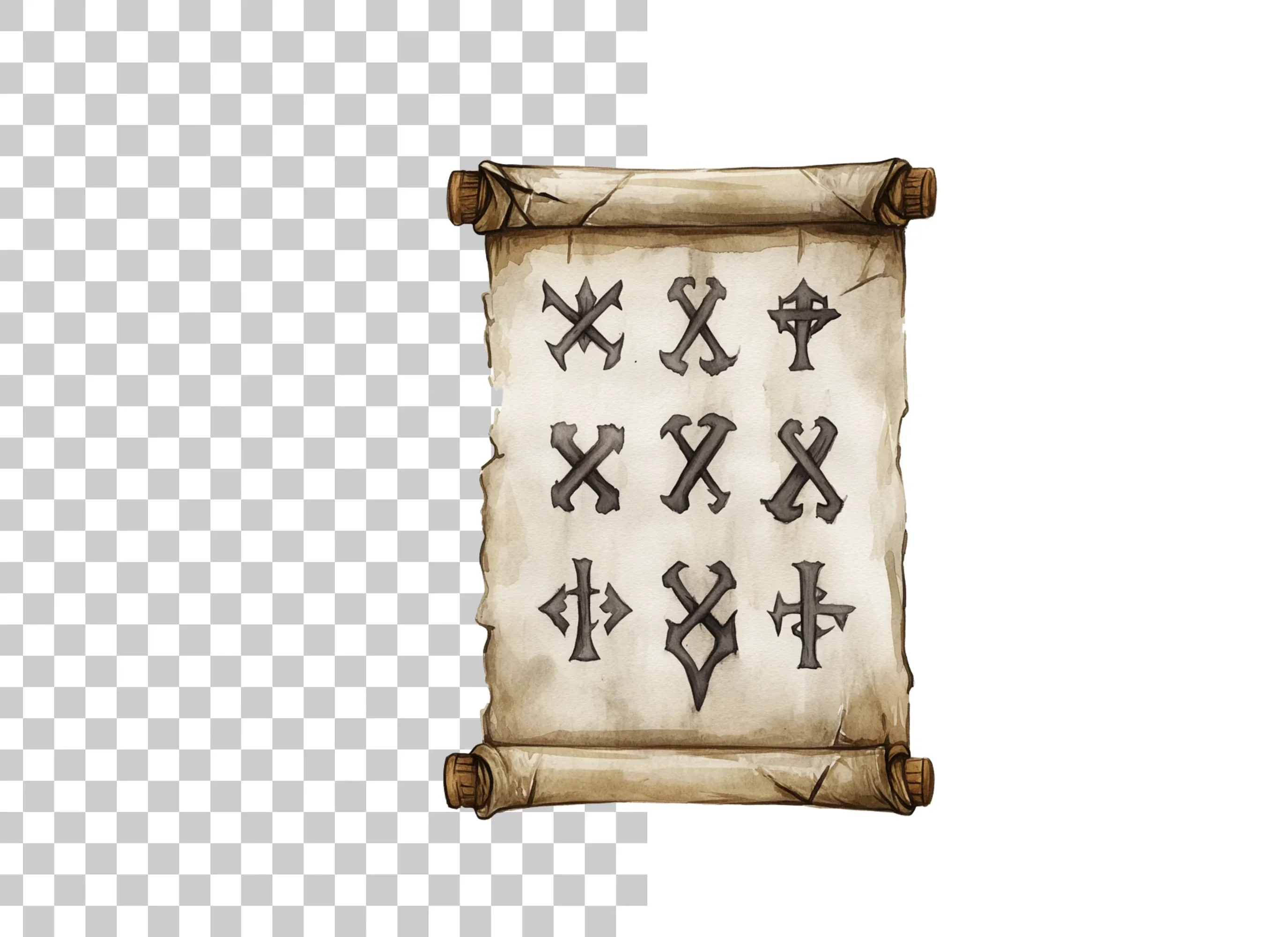Ancient Scroll Mysterious Symbols Clipart Bundle - Image 2