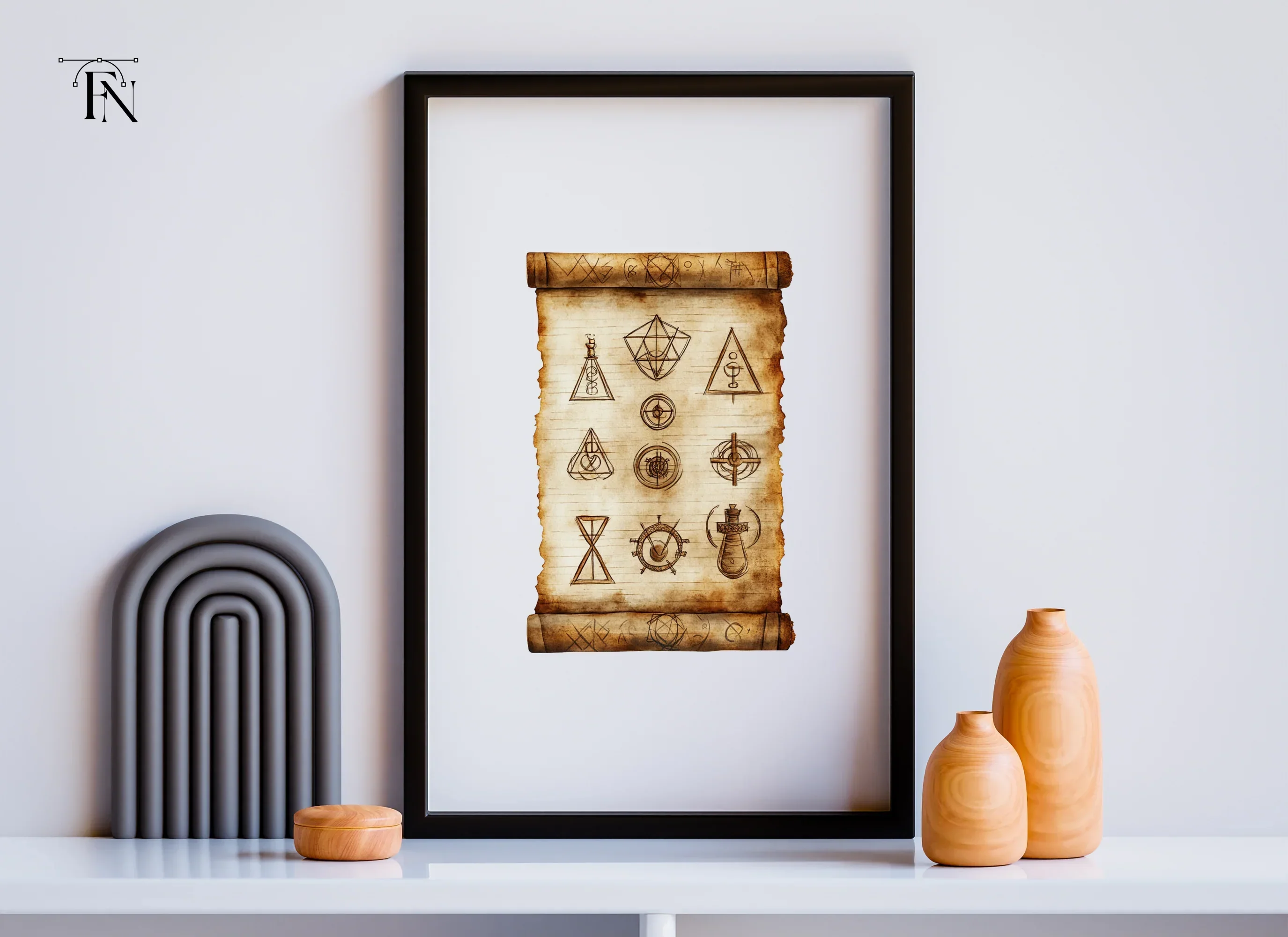 Ancient Scroll Mystic Symbols Clipart Bundle - Image 6