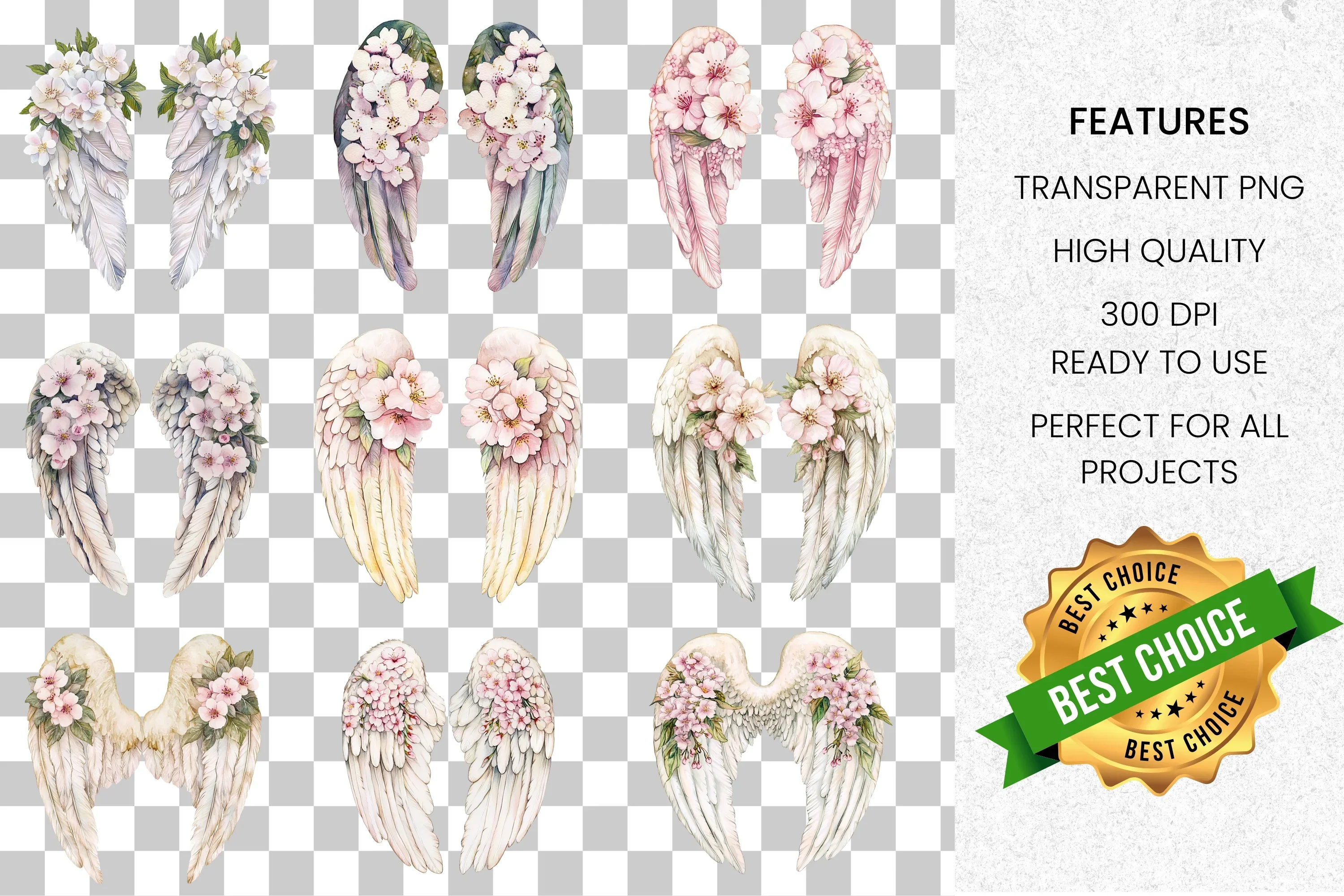 Angel Wings Clipart Bundle - Image 2