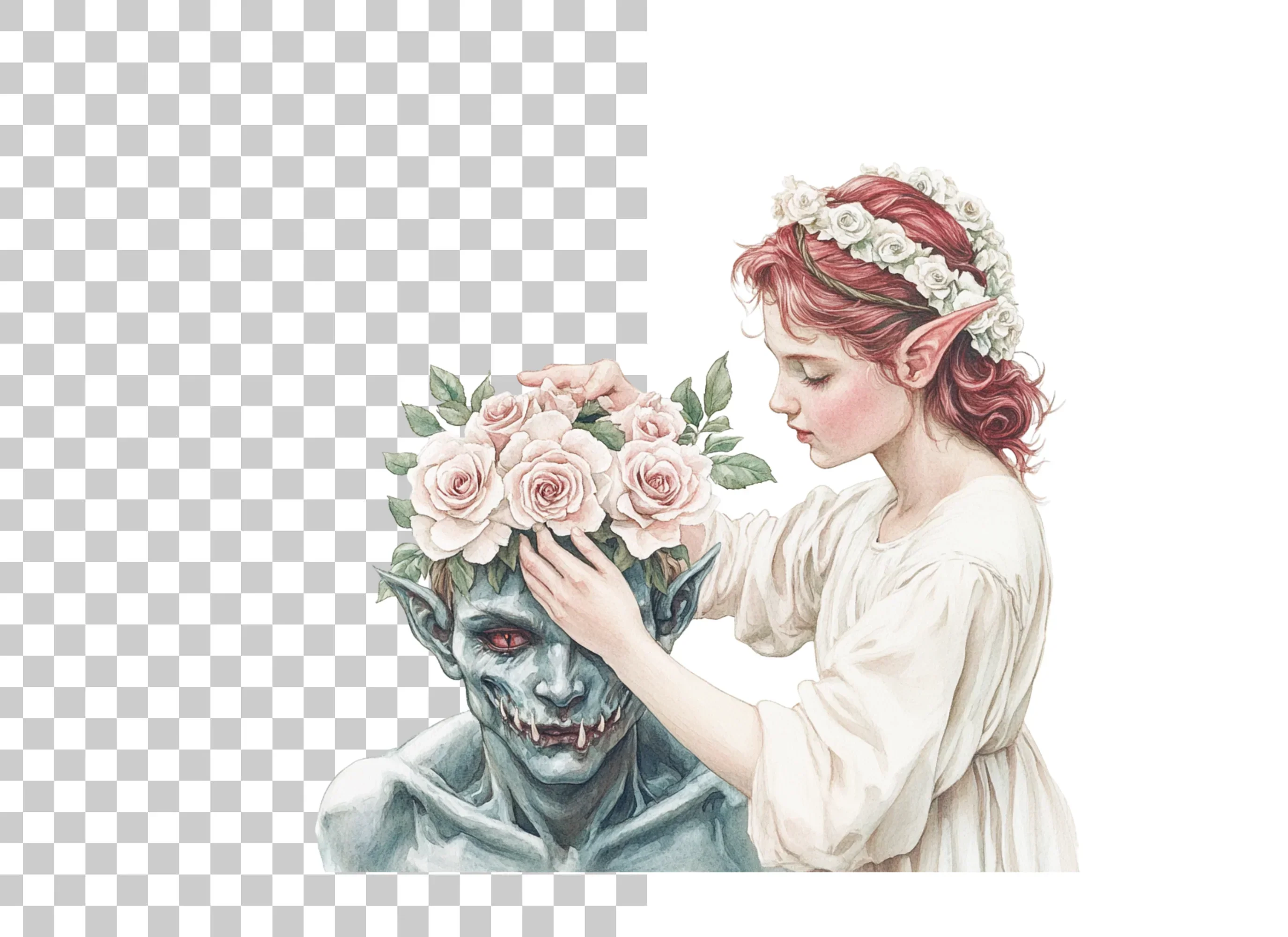 Angels and Demons Flower Crown Clipart Bundle - Image 2