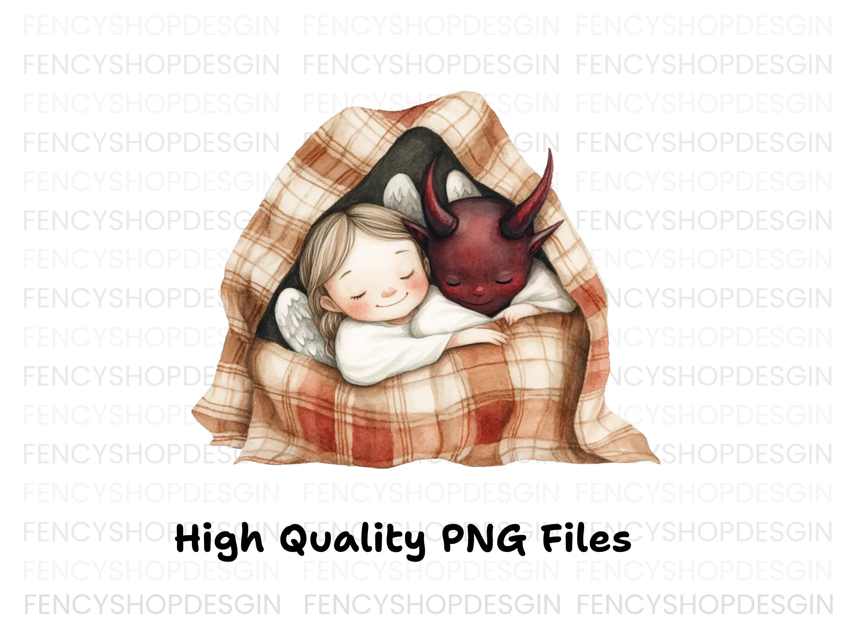 Angels and Devils Sleeping Clipart Bundle - Image 2