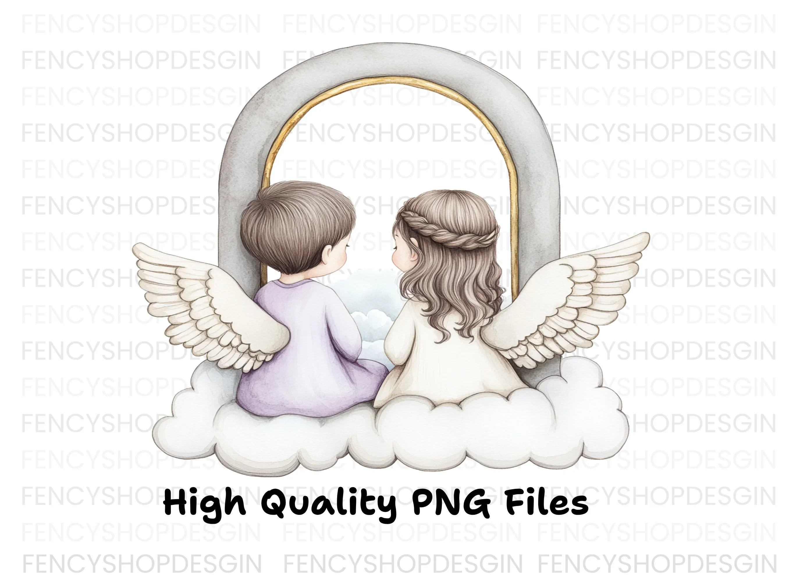 Angels Looking Out Window Clipart Bundle - Image 2