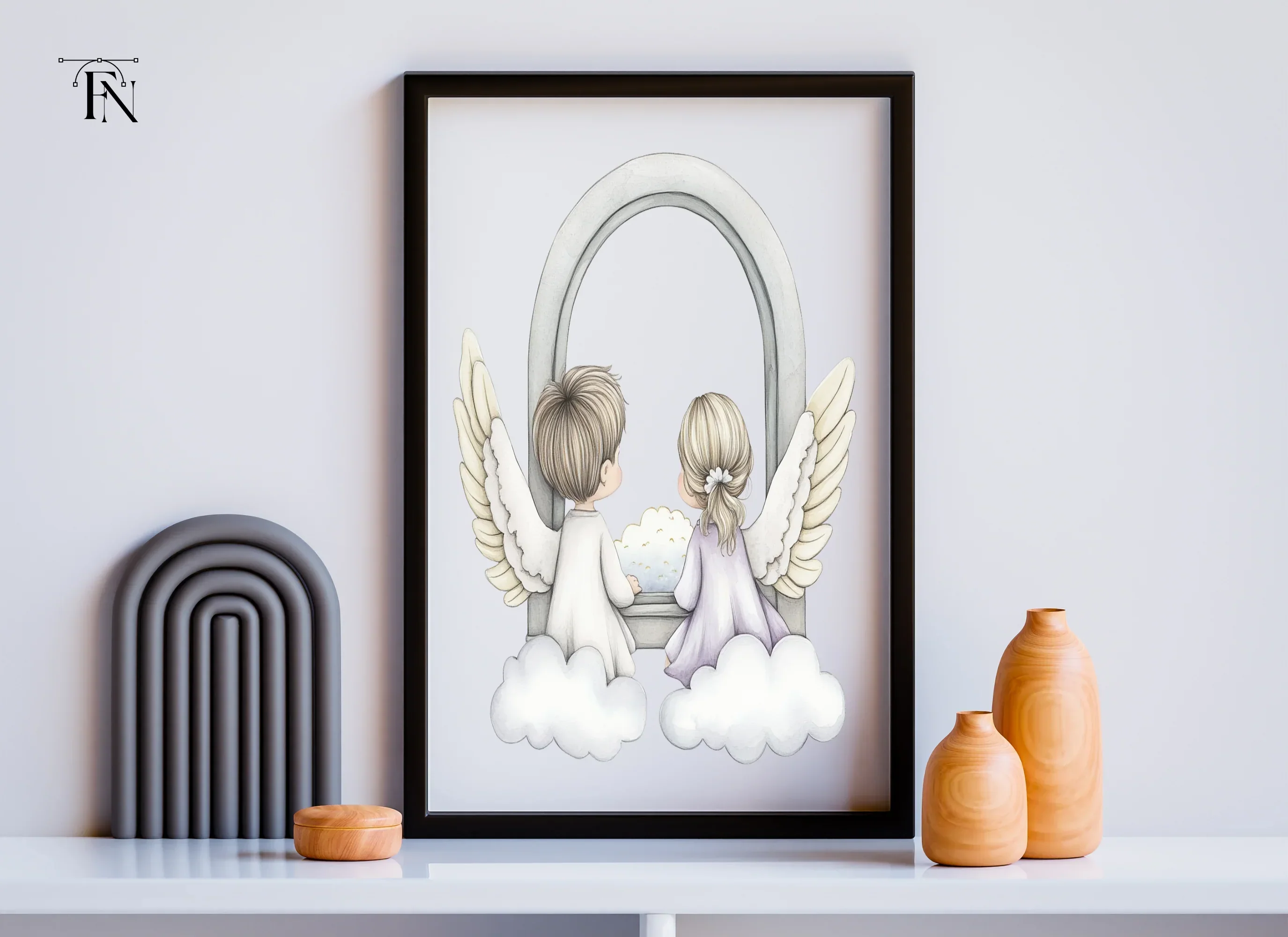 Angels Looking Out Window Clipart Bundle - Image 5