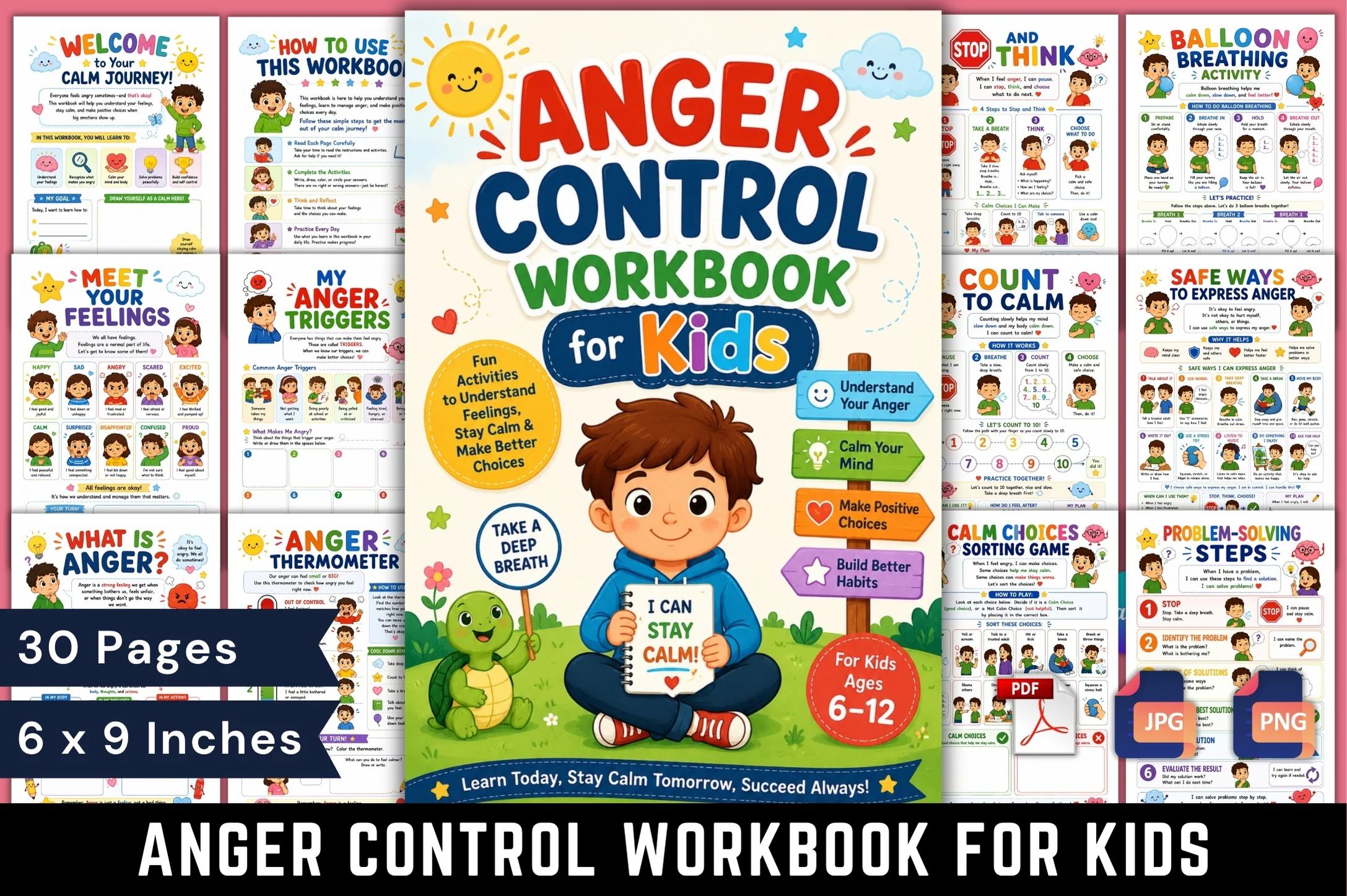 Anger Control For Kids Workbook