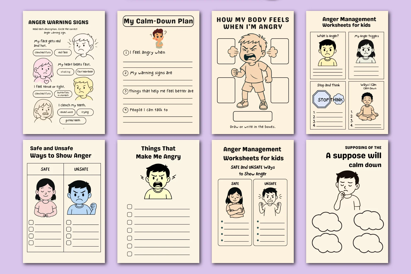 Anger Management Worksheets for Kids Planner - Image 5