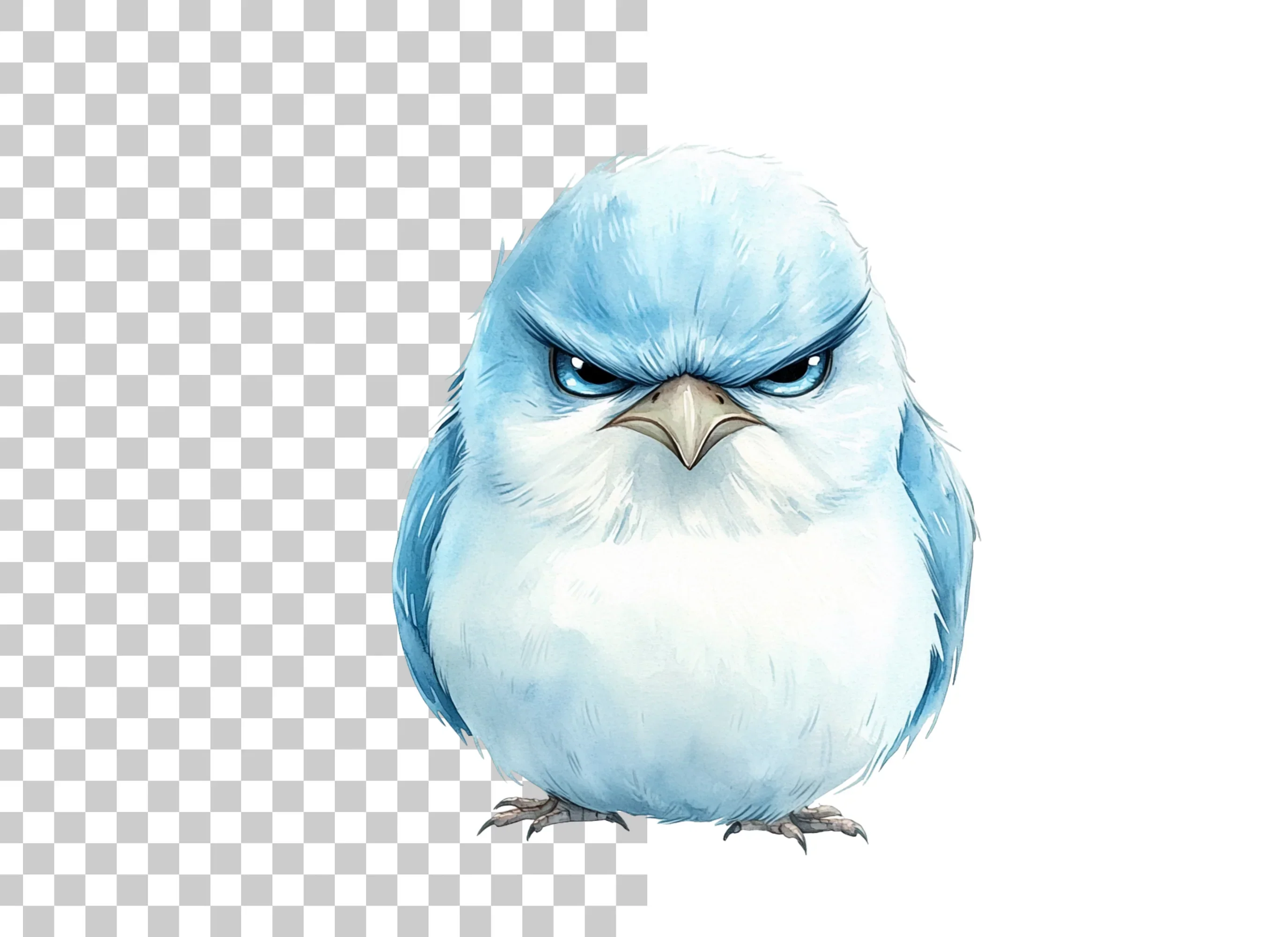Angry Blue Bird Illustration Clipart Bundle - Image 2