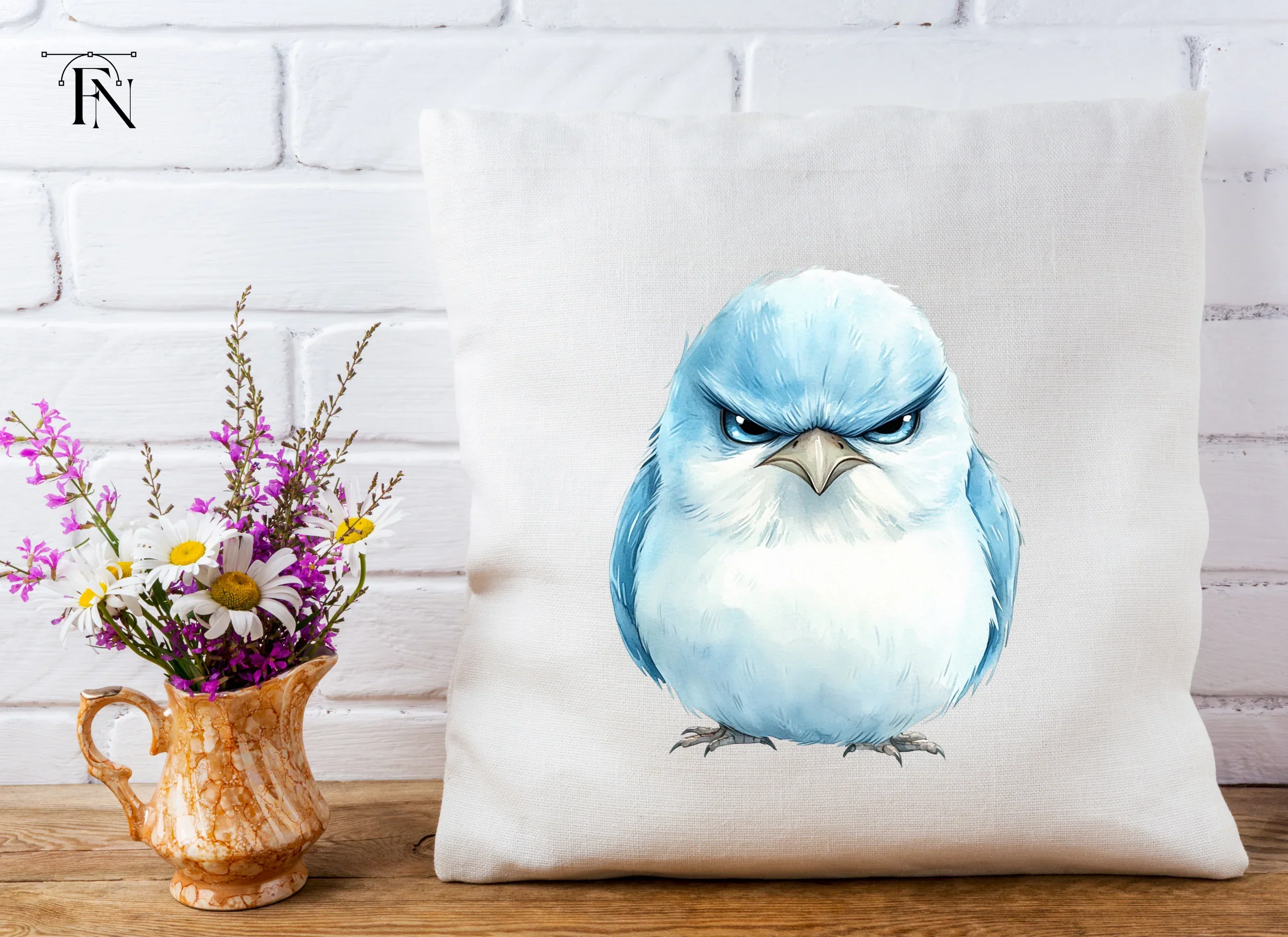 Angry Blue Bird Illustration Clipart Bundle - Image 5
