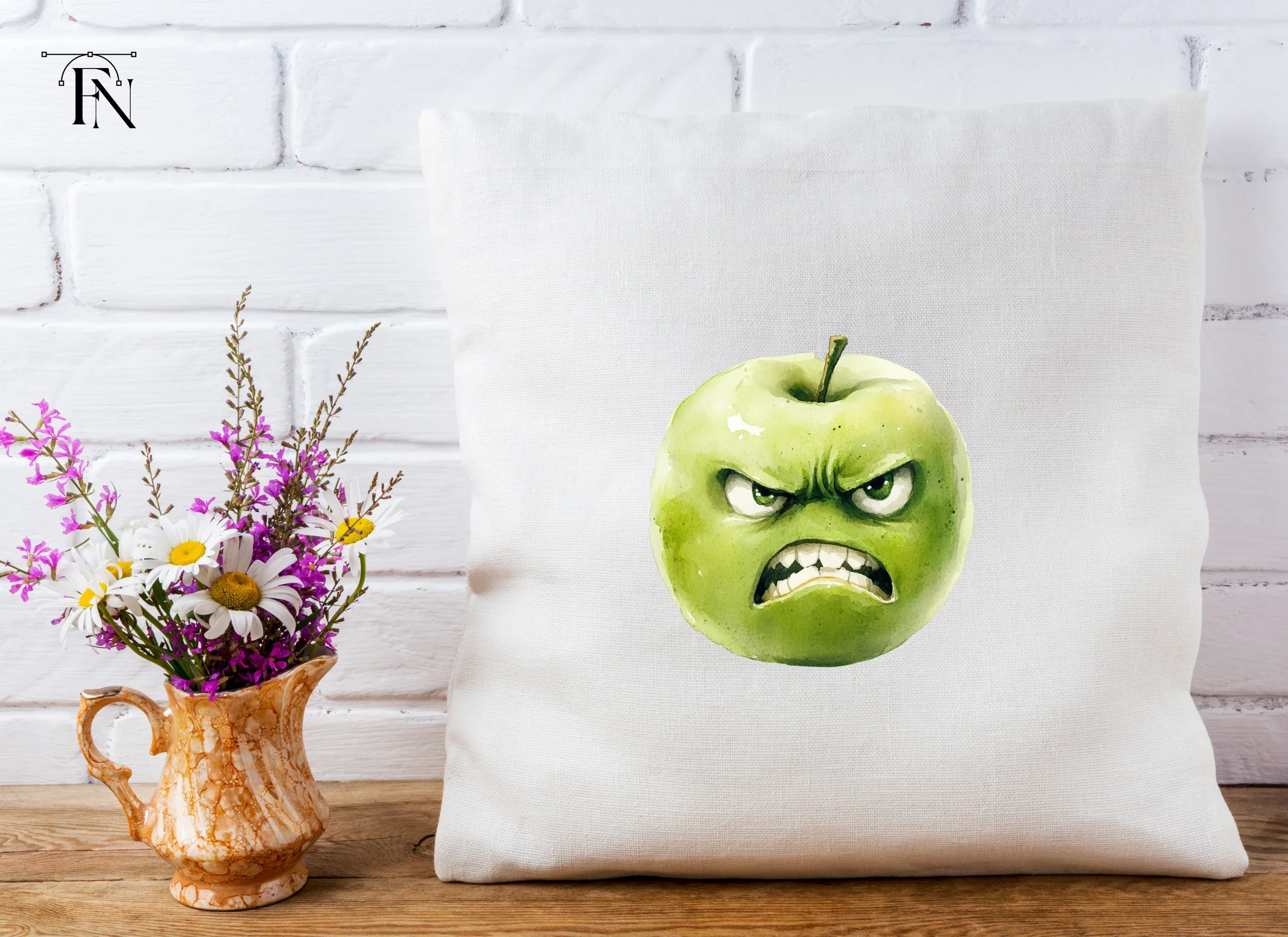 Angry Green Apple Cartoon Clipart Bundle - Image 4