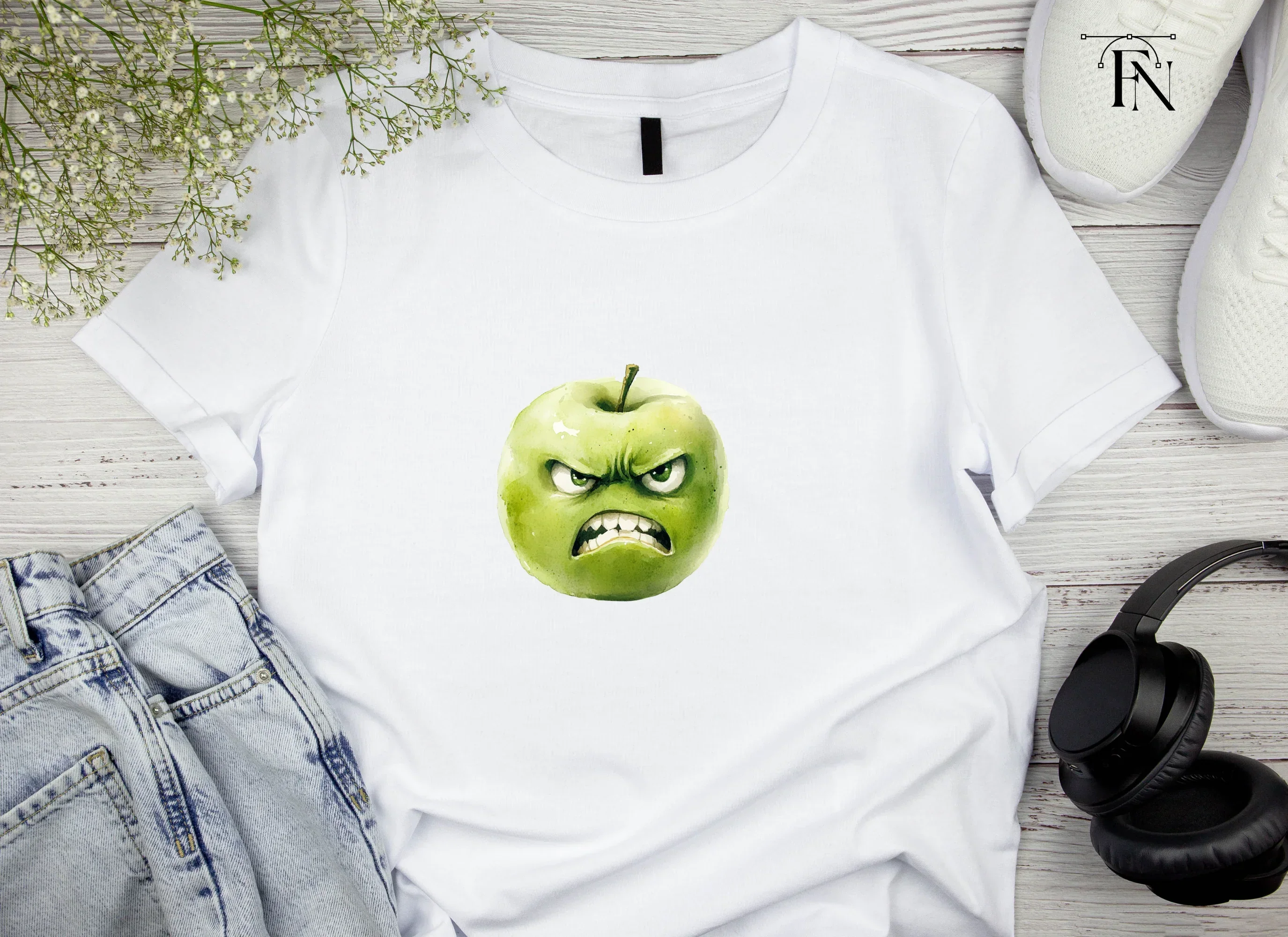 Angry Green Apple Cartoon Clipart Bundle - Image 5