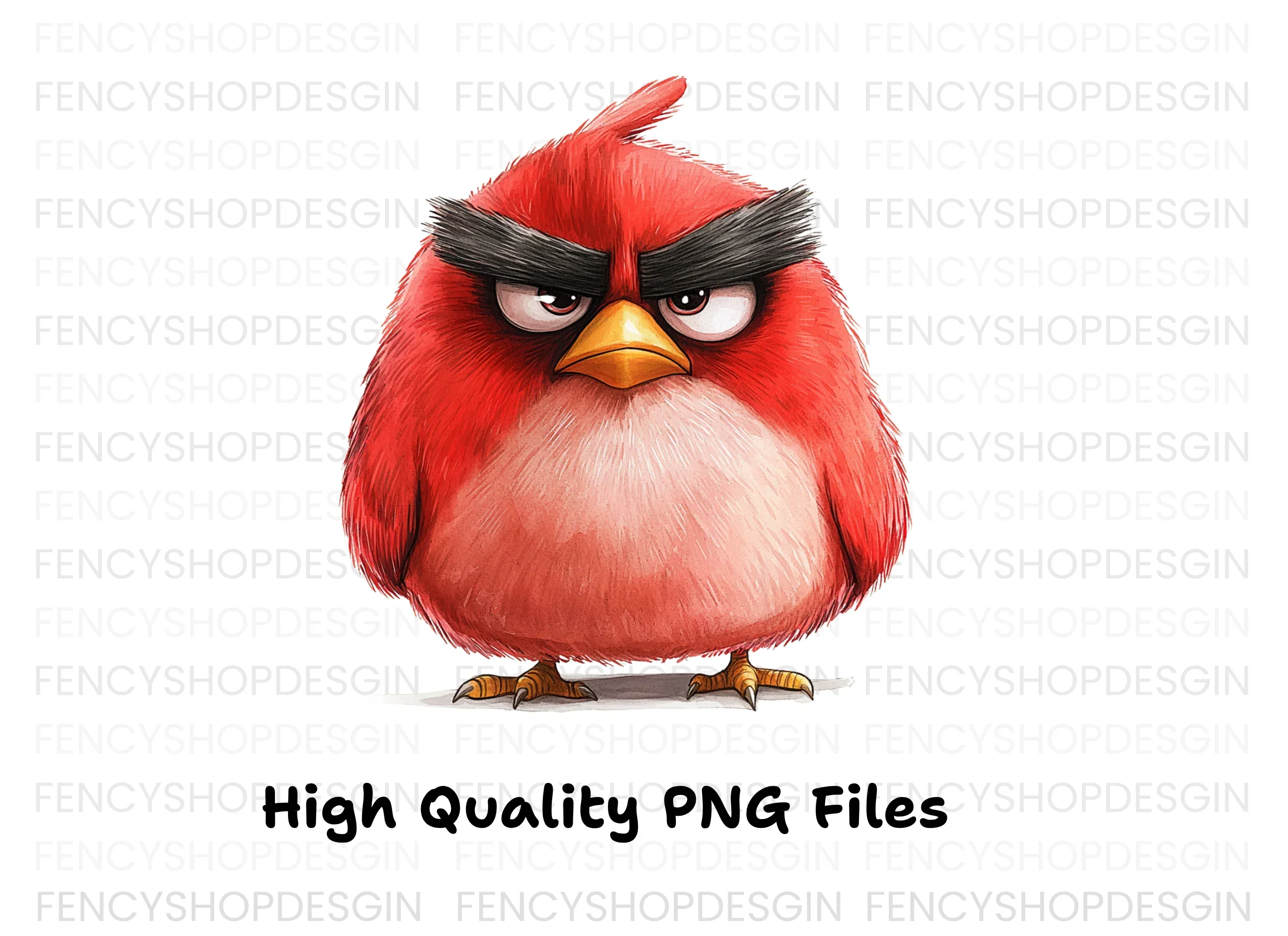 Angry Red Bird Illustration Clipart Bundle - Image 3