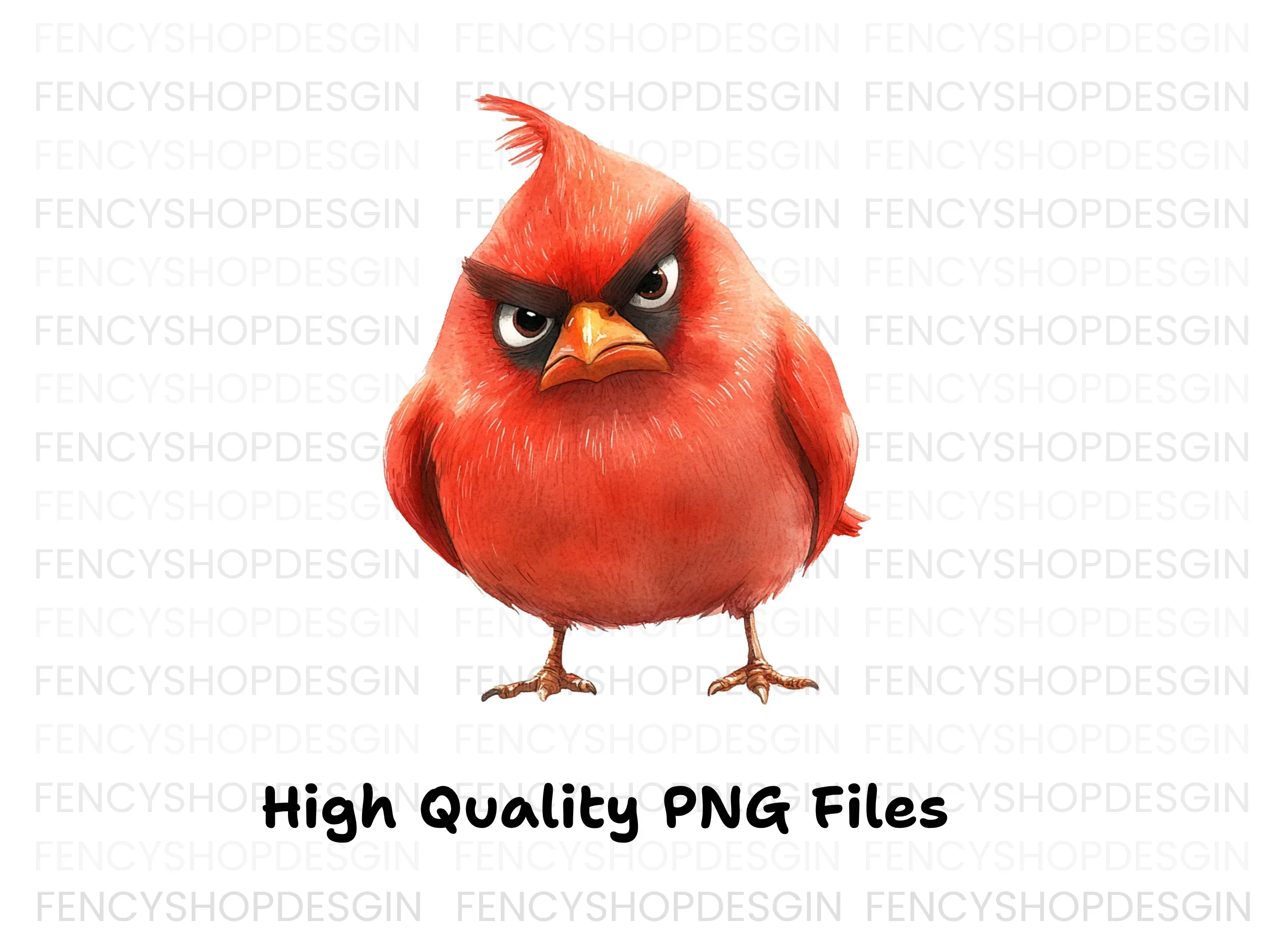 Angry Red Cardinal Bird Clipart Bundle - Image 2
