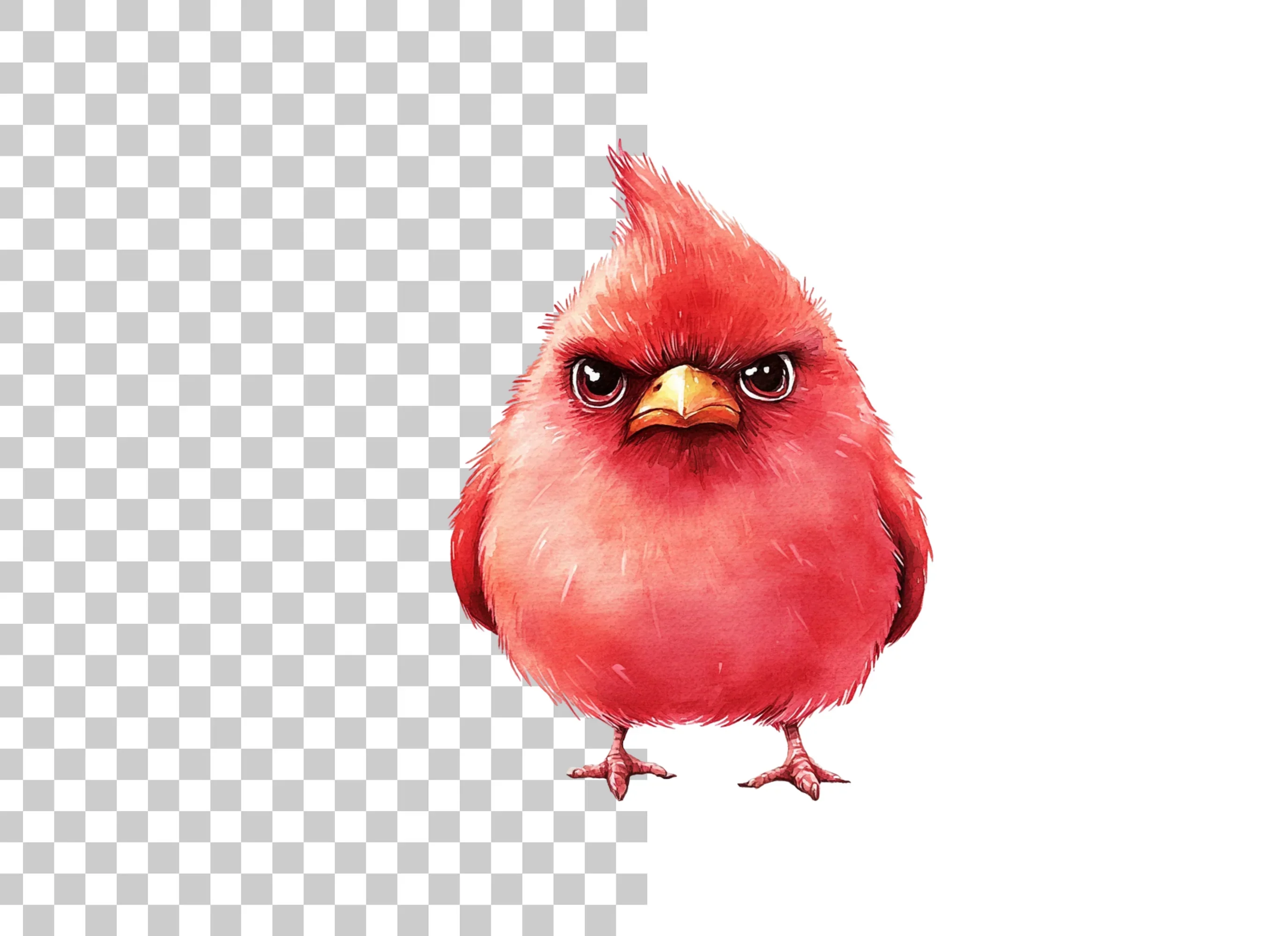 Angry Red Cardinal Bird Clipart Bundle - Image 3