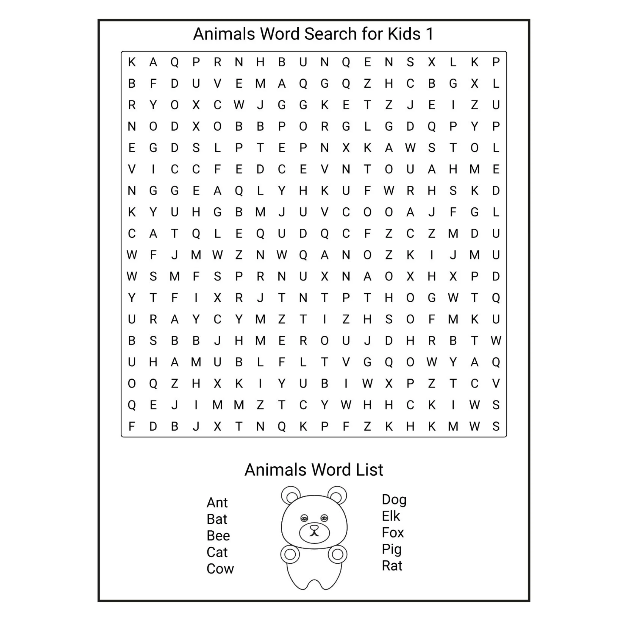 Animals Word Search for Kids - Image 2