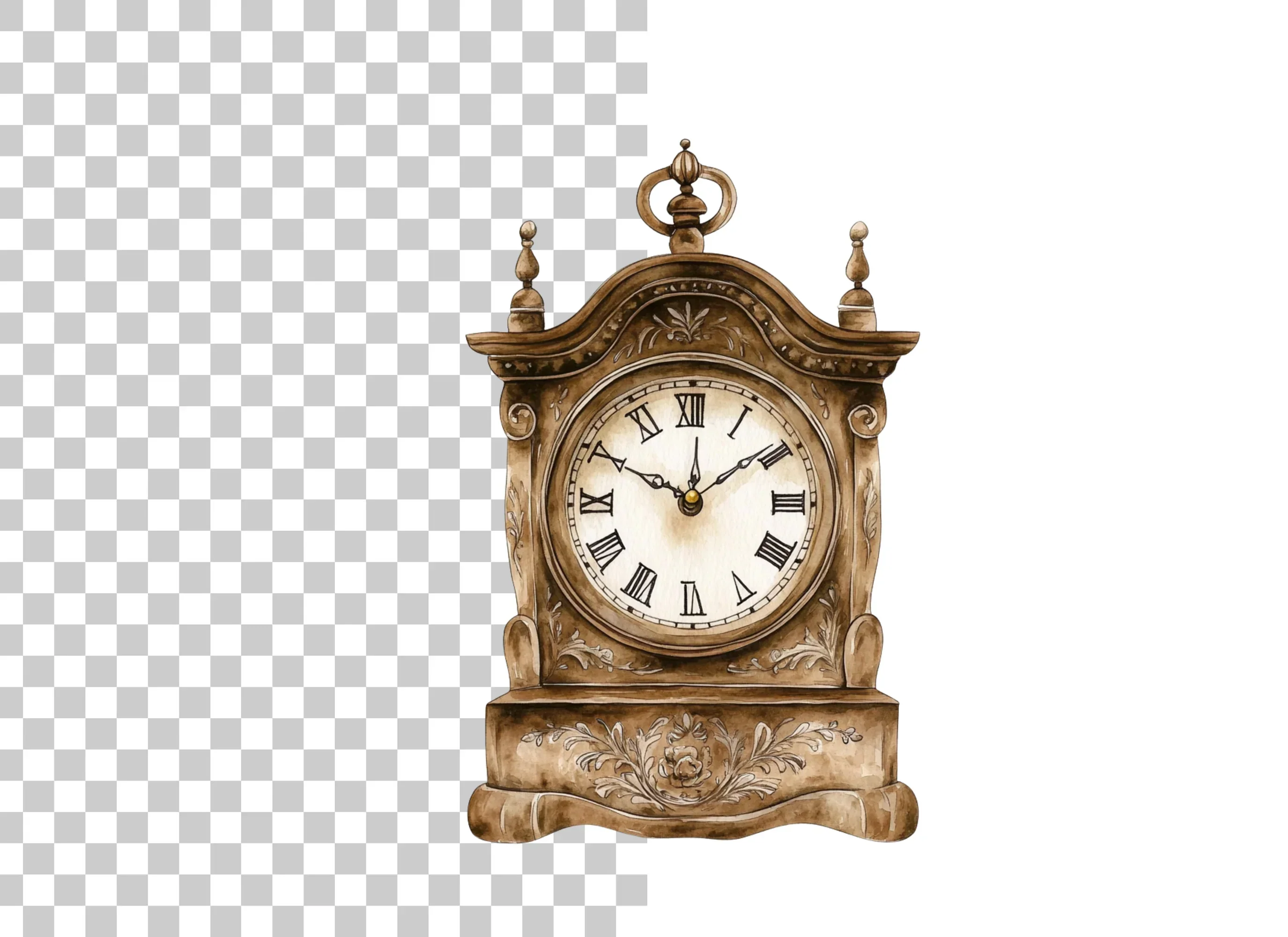 Antique Mantel Clock Clipart Bundle - Image 3
