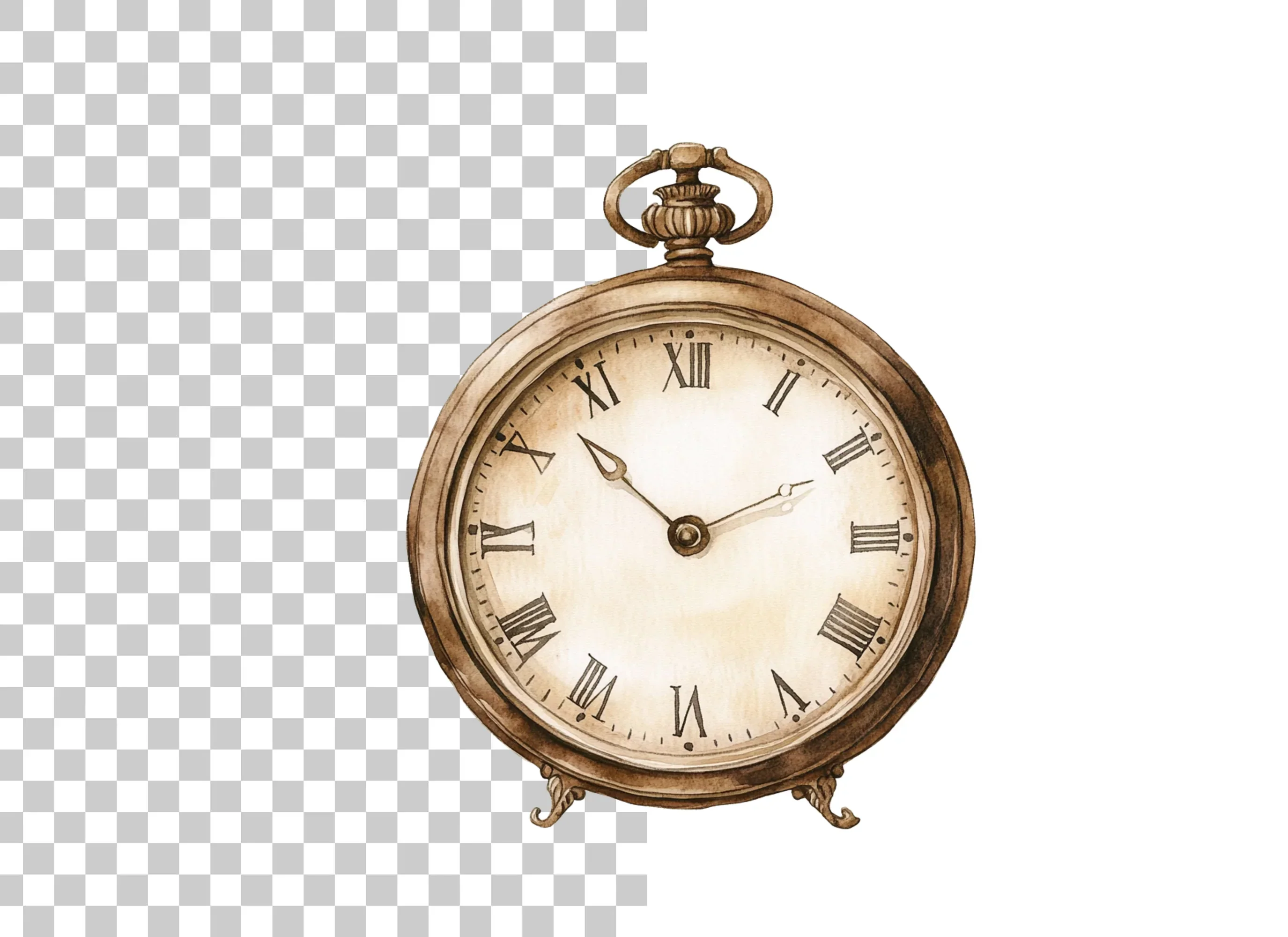 Antique Pocket Watch Clipart Bundle - Image 3