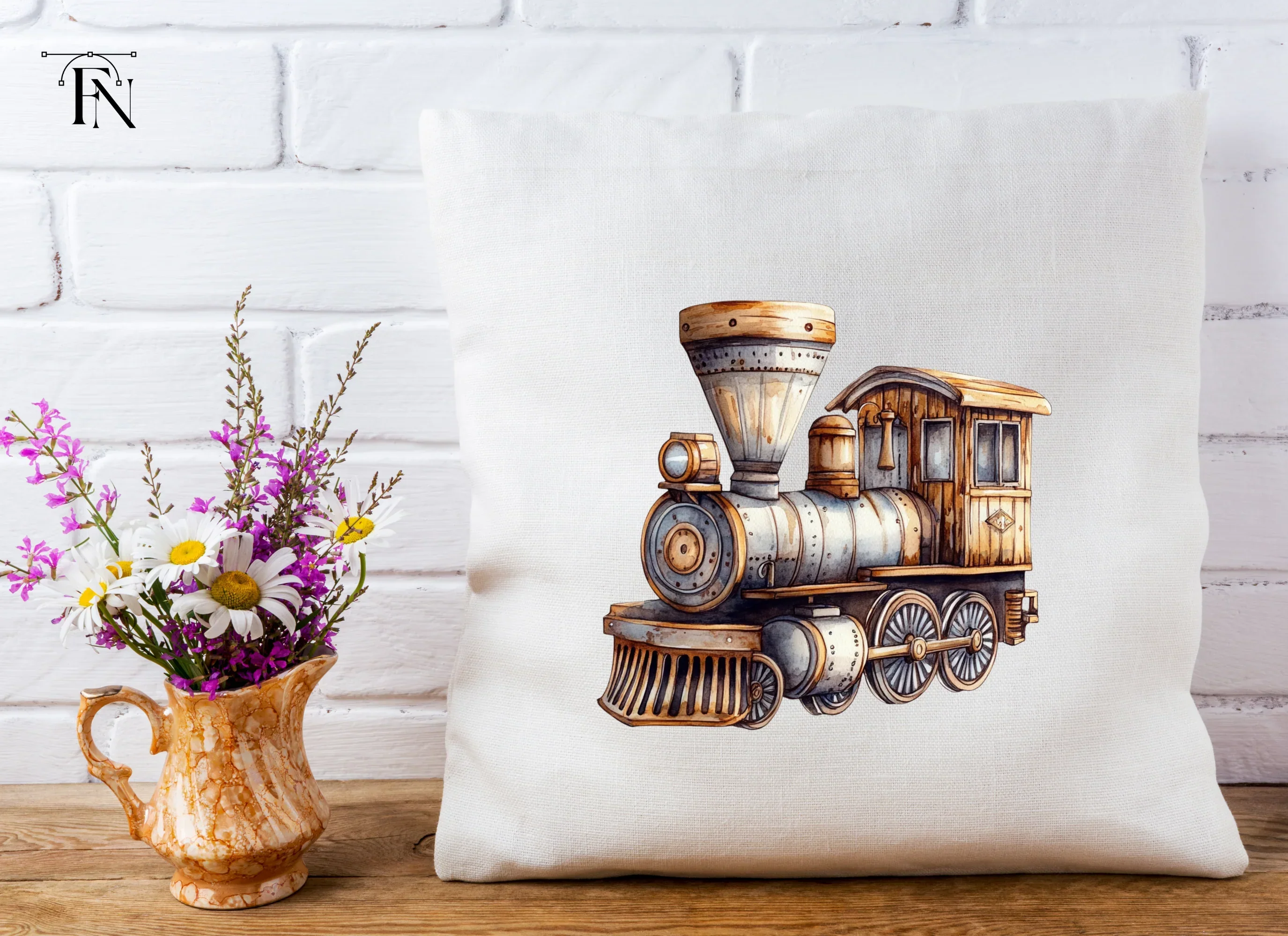 Antique Steam Train Clipart Bundle - Image 3