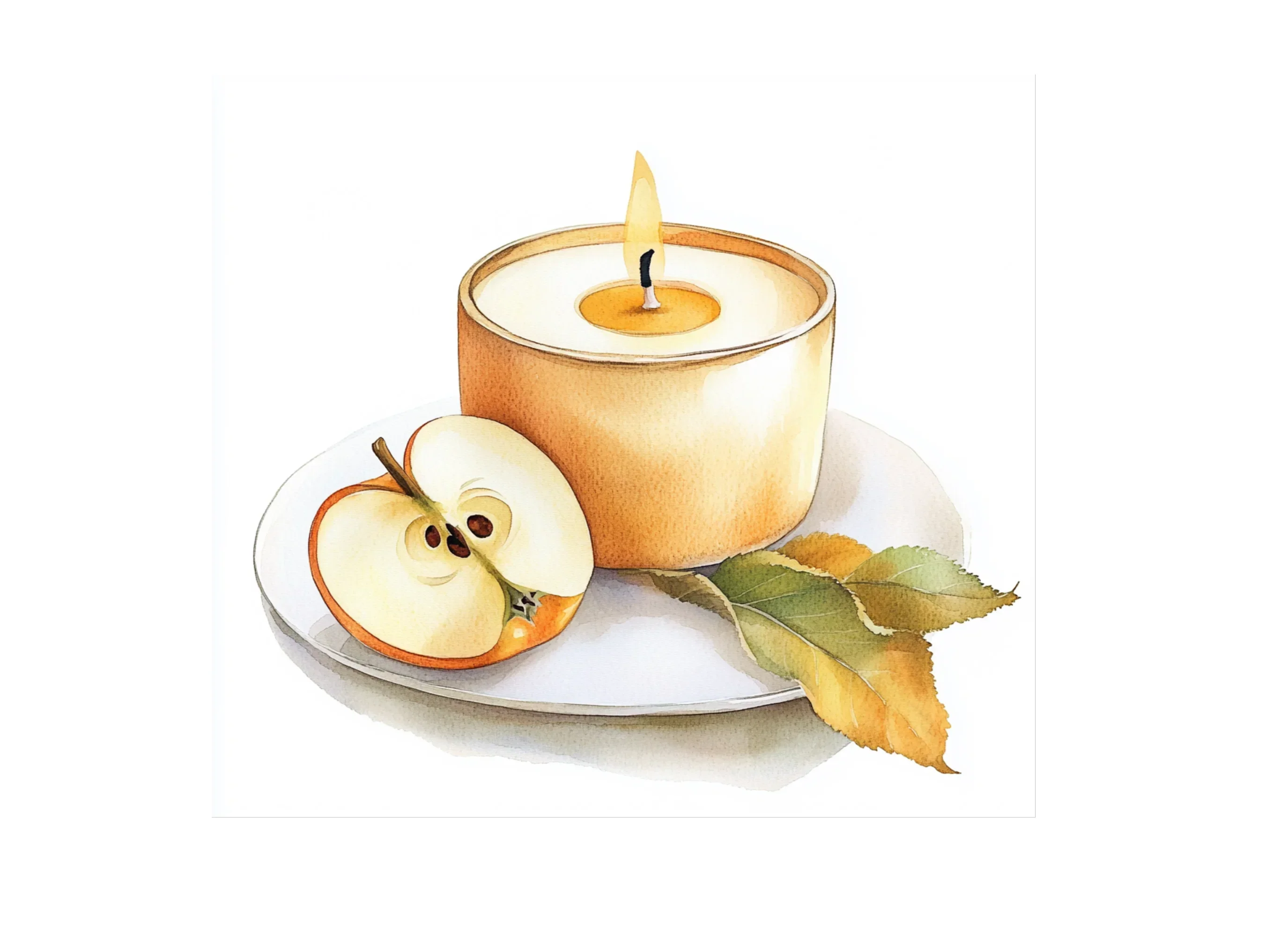Apple Cinnamon Candle Clipart Bundle - Image 2