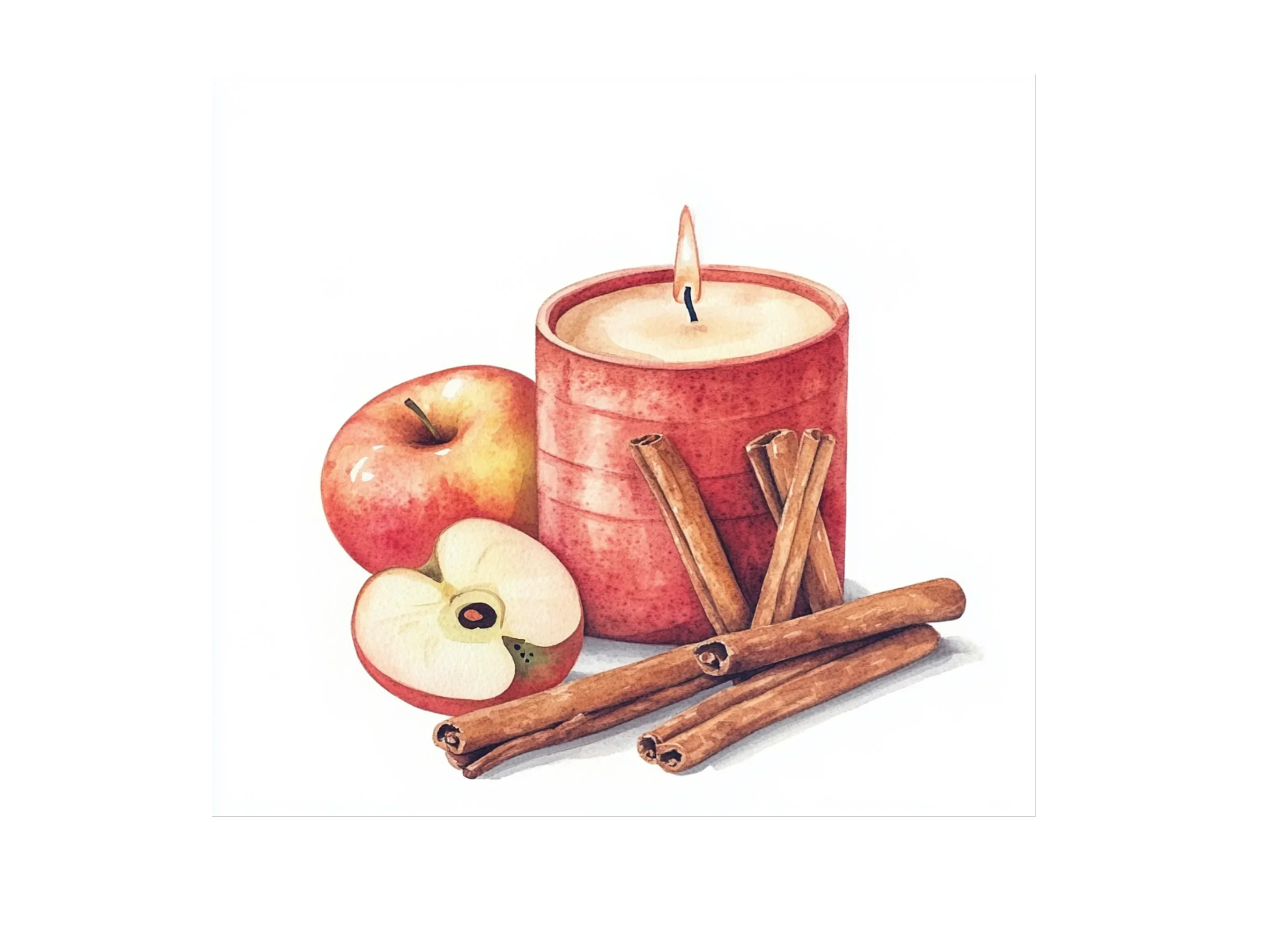 Apple Cinnamon Candle Clipart Bundle - Image 3