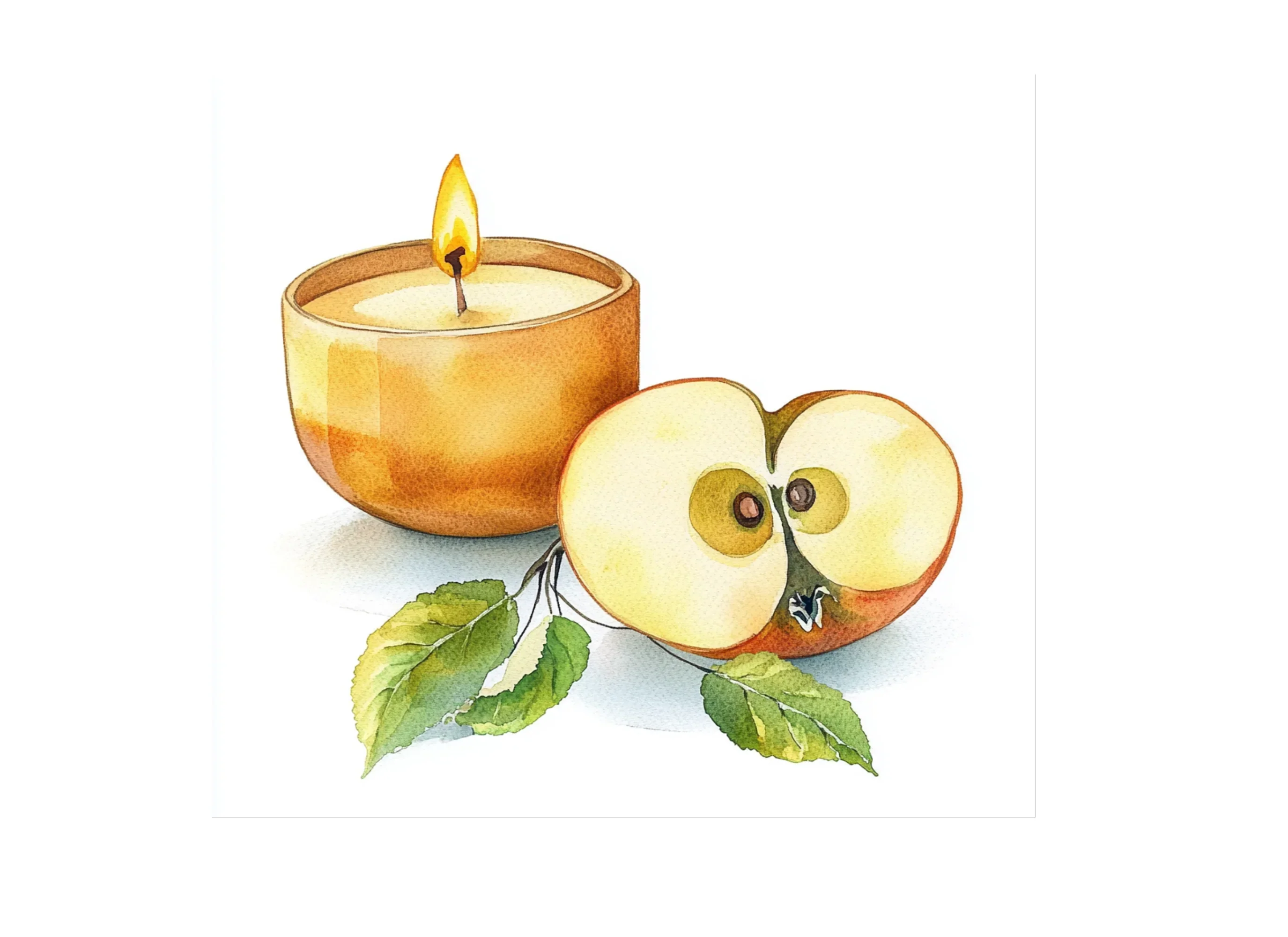 Apple Cinnamon Candle Clipart Bundle - Image 3