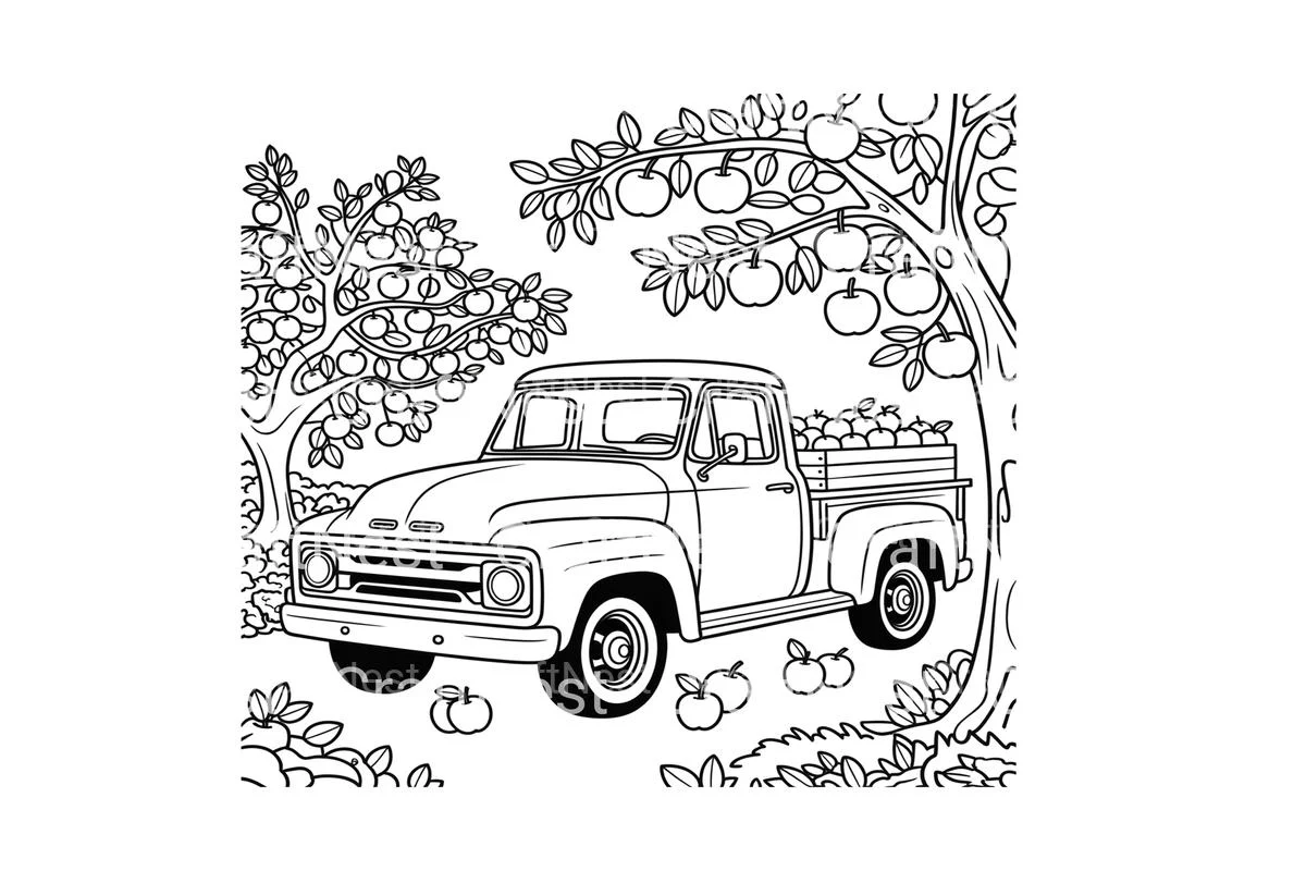 Apple Orchard Pickup Trucks Coloring Books - Image 2
