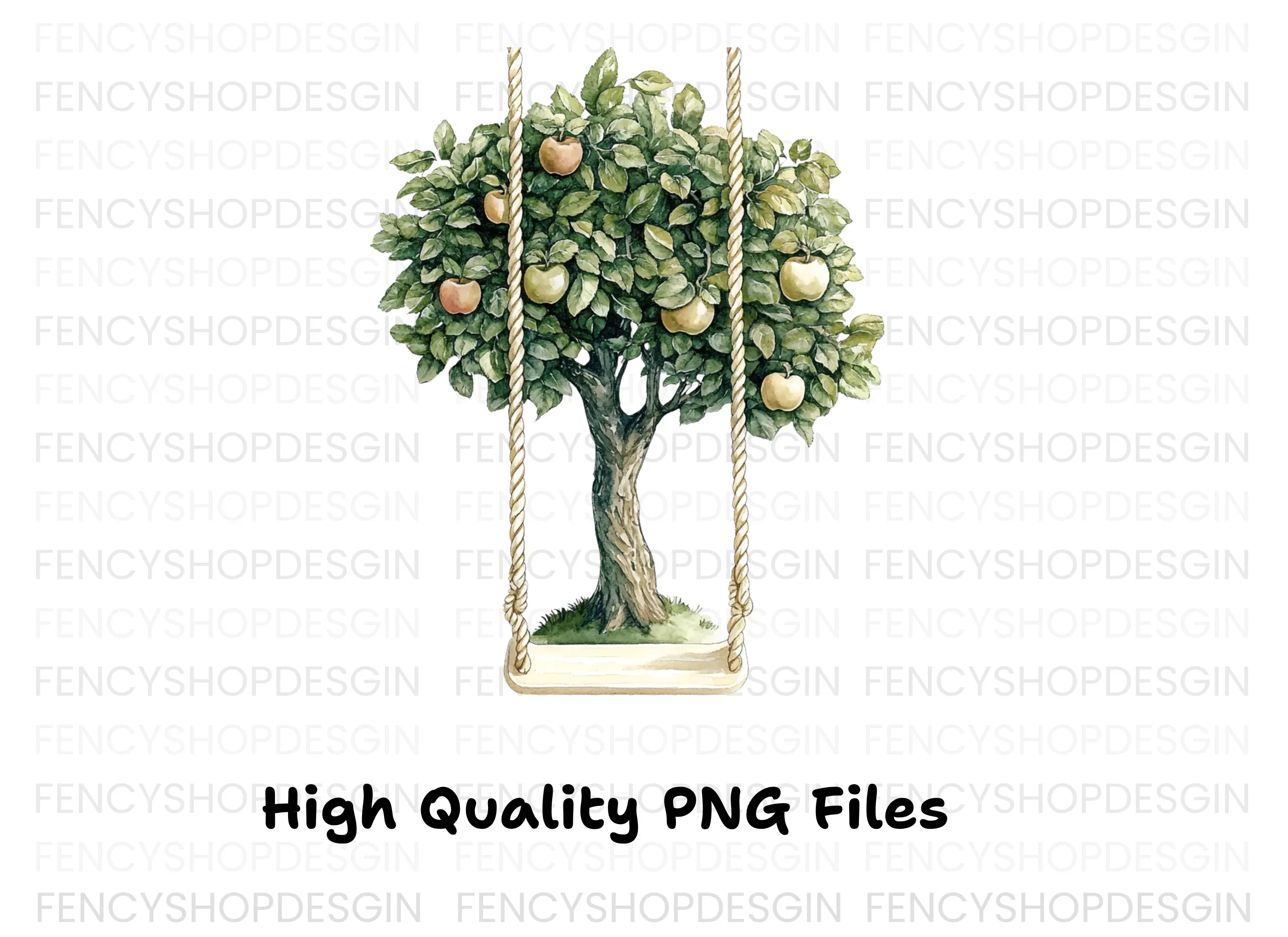 Apple Tree Swing Clipart Bundle - Image 3
