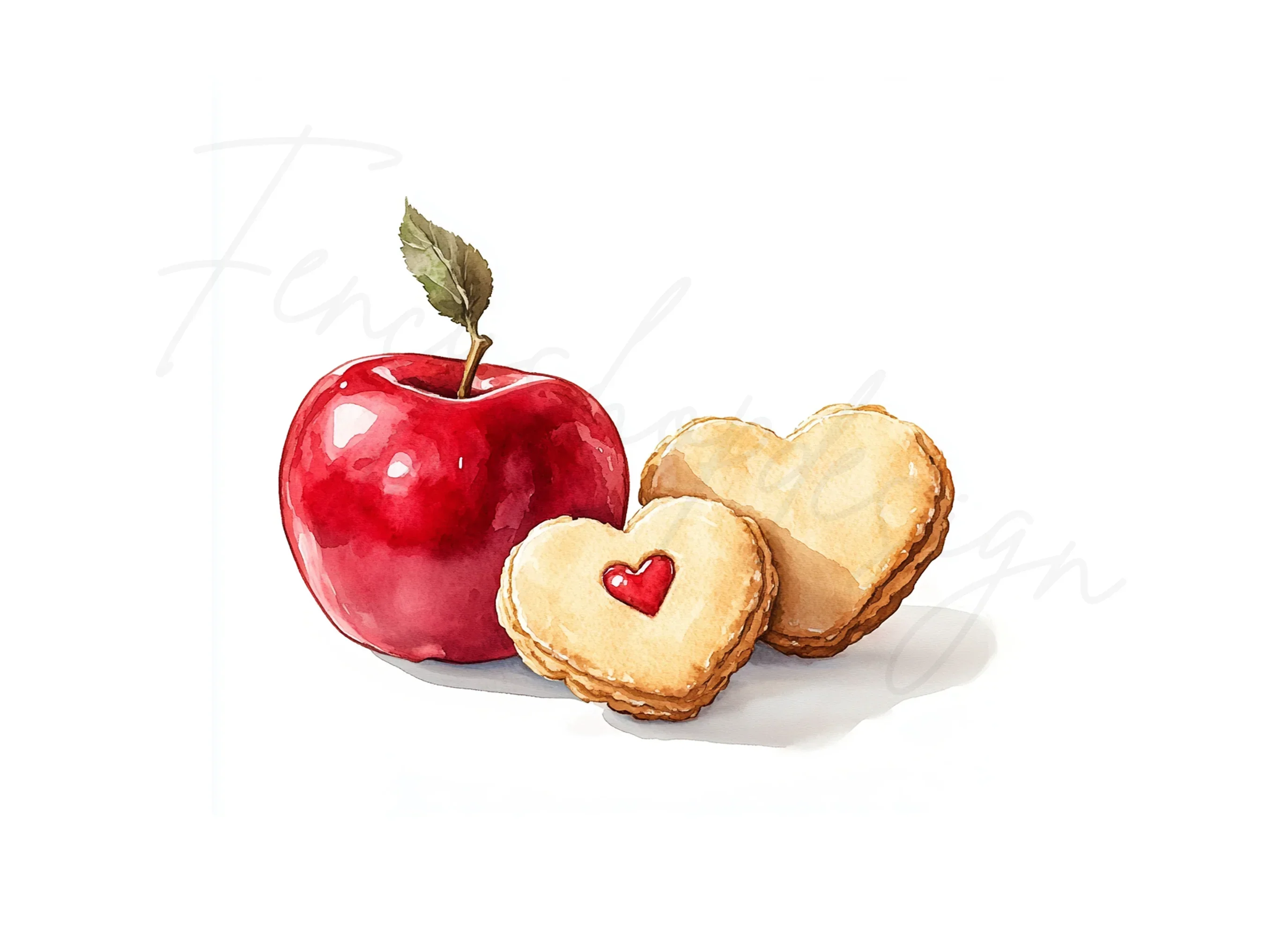 Apples and Heart Cookies Clipart Bundle - Image 2